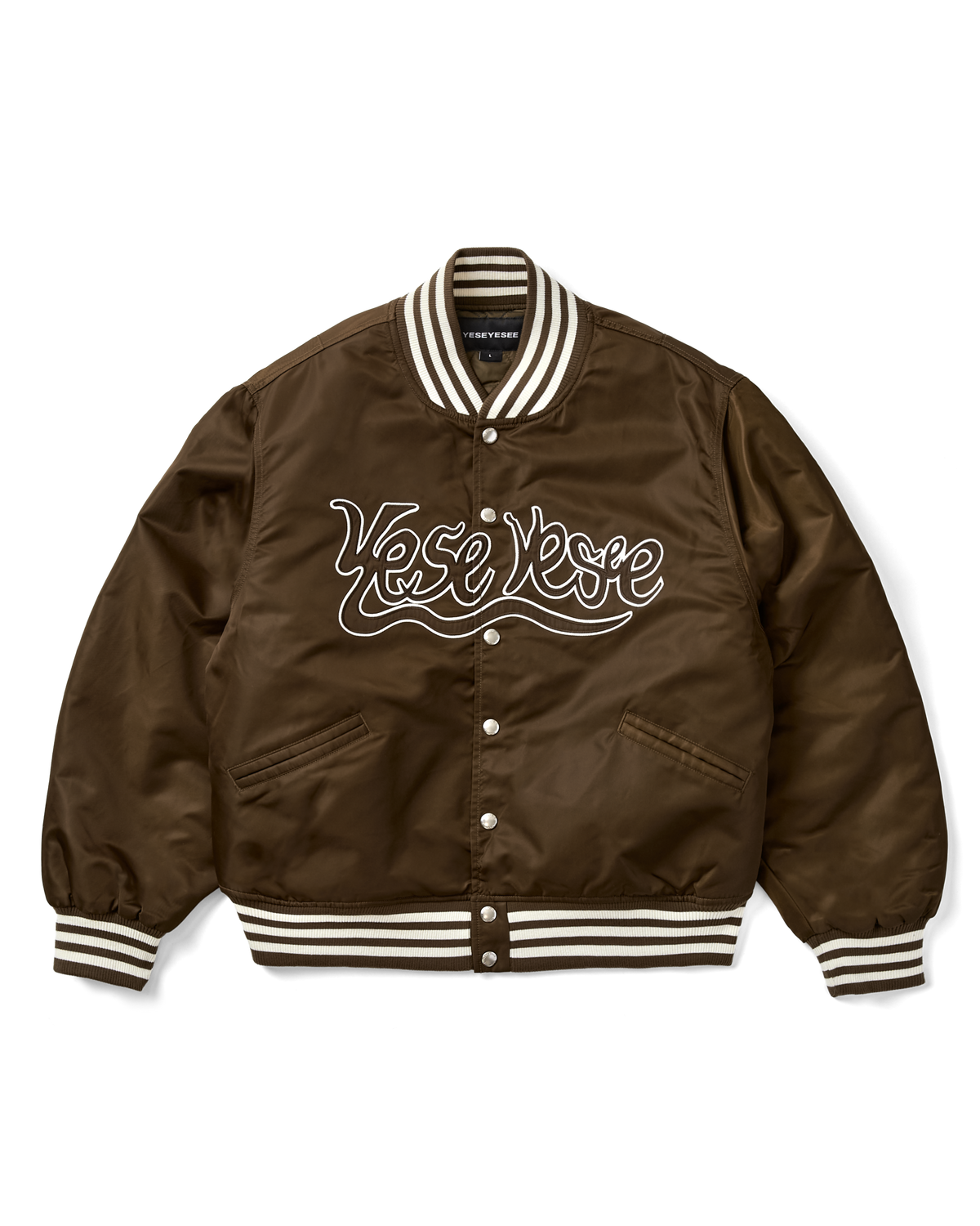 yeseyesee - Y.E.S Snail Logo Stadium Jacket (Brown) product image 1 | TRAB K-Fashion Australia