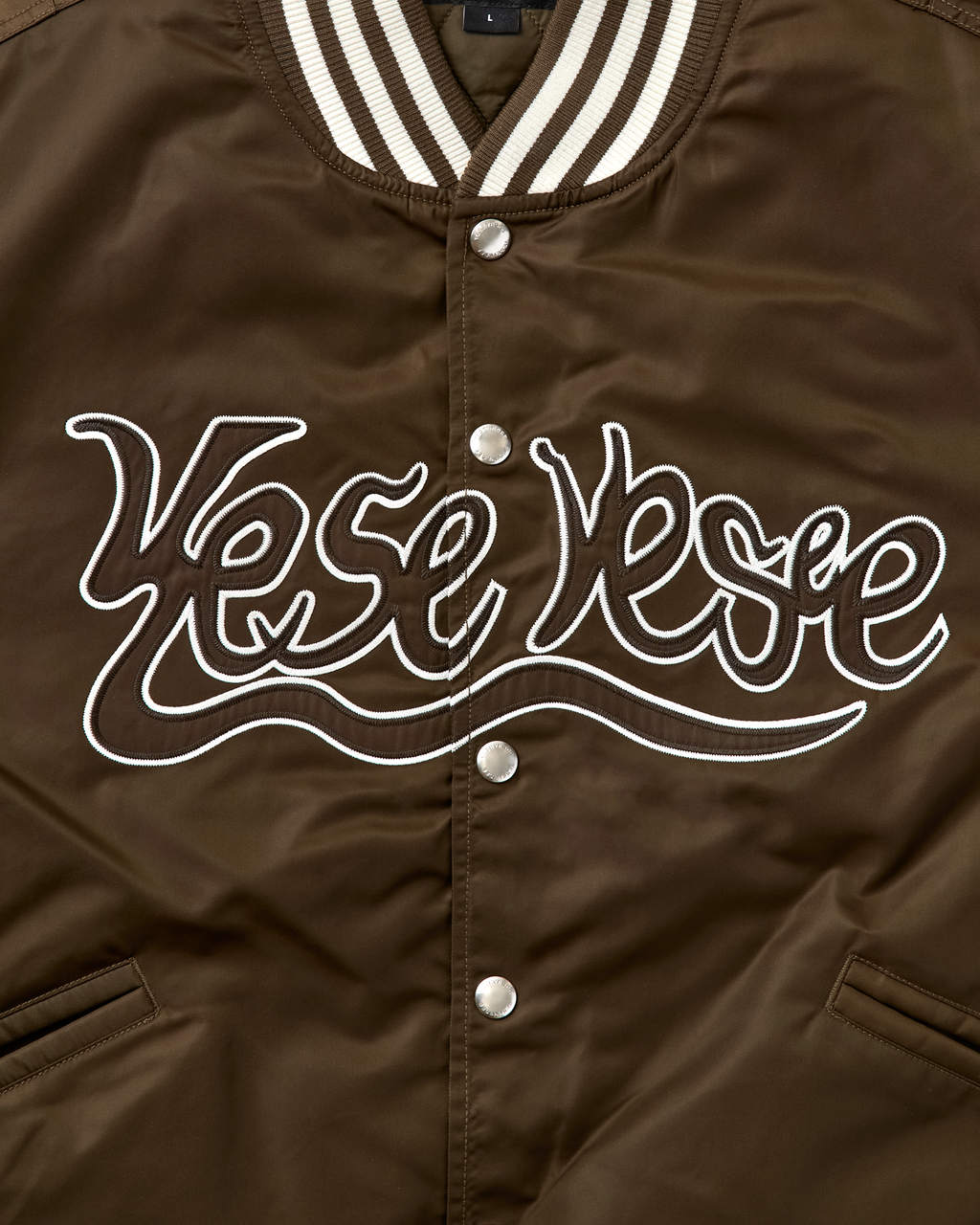 yeseyesee - Y.E.S Snail Logo Stadium Jacket (Brown) product image 4 | TRAB K-Fashion Australia
