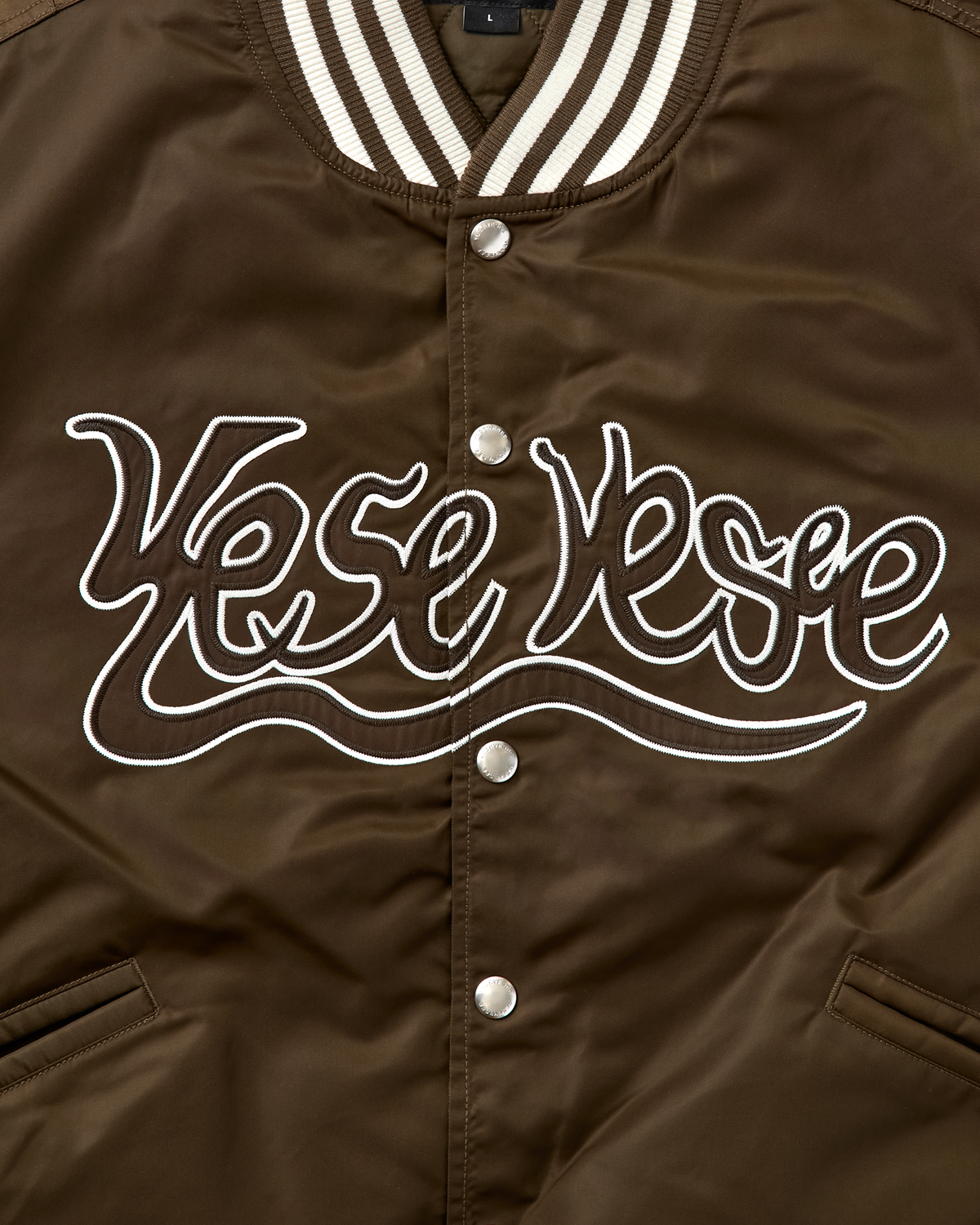 yeseyesee - Y.E.S Snail Logo Stadium Jacket (Brown) product image 4 | TRAB K-Fashion Australia