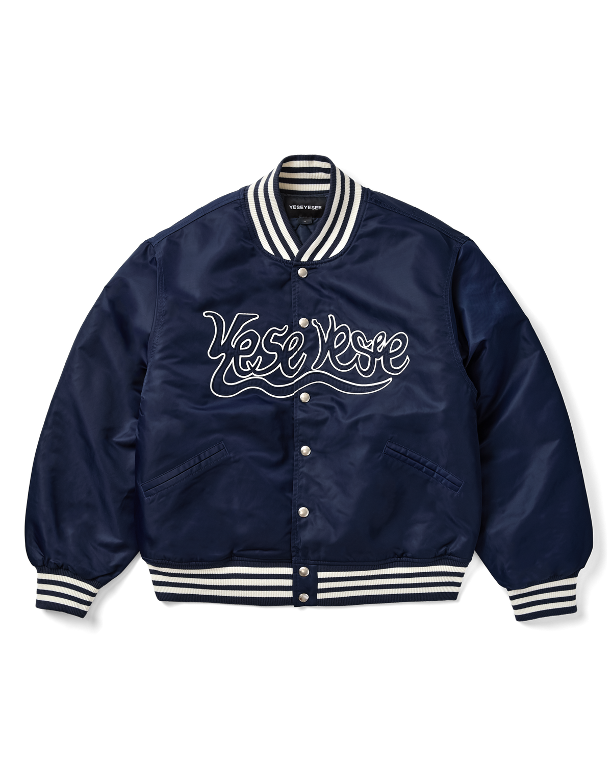 yeseyesee - Y.E.S Snail Logo Stadium Jacket (Navy) product image 1 | TRAB K-Fashion Australia