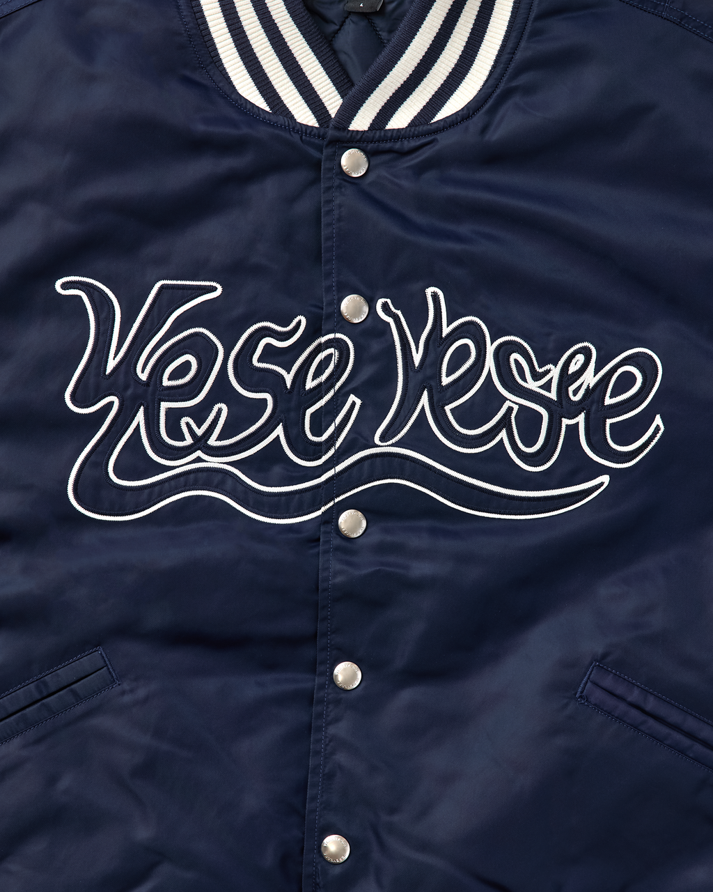 yeseyesee - Y.E.S Snail Logo Stadium Jacket (Navy) product image 4 | TRAB K-Fashion Australia