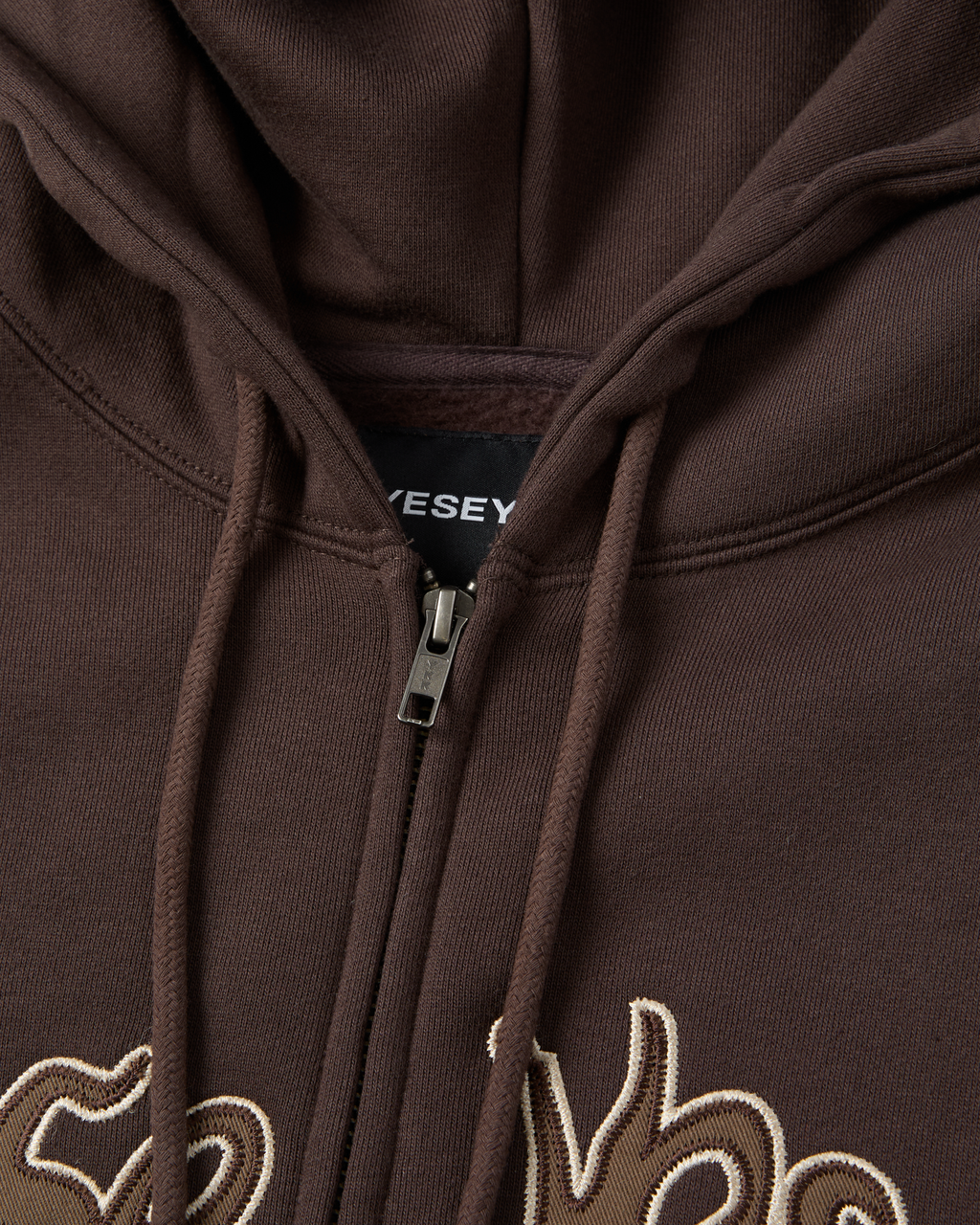 yeseyesee - Y.E.S Snail Logo Zip-Up Hoodie (Dark Brown) product image 3 | TRAB K-Fashion Australia