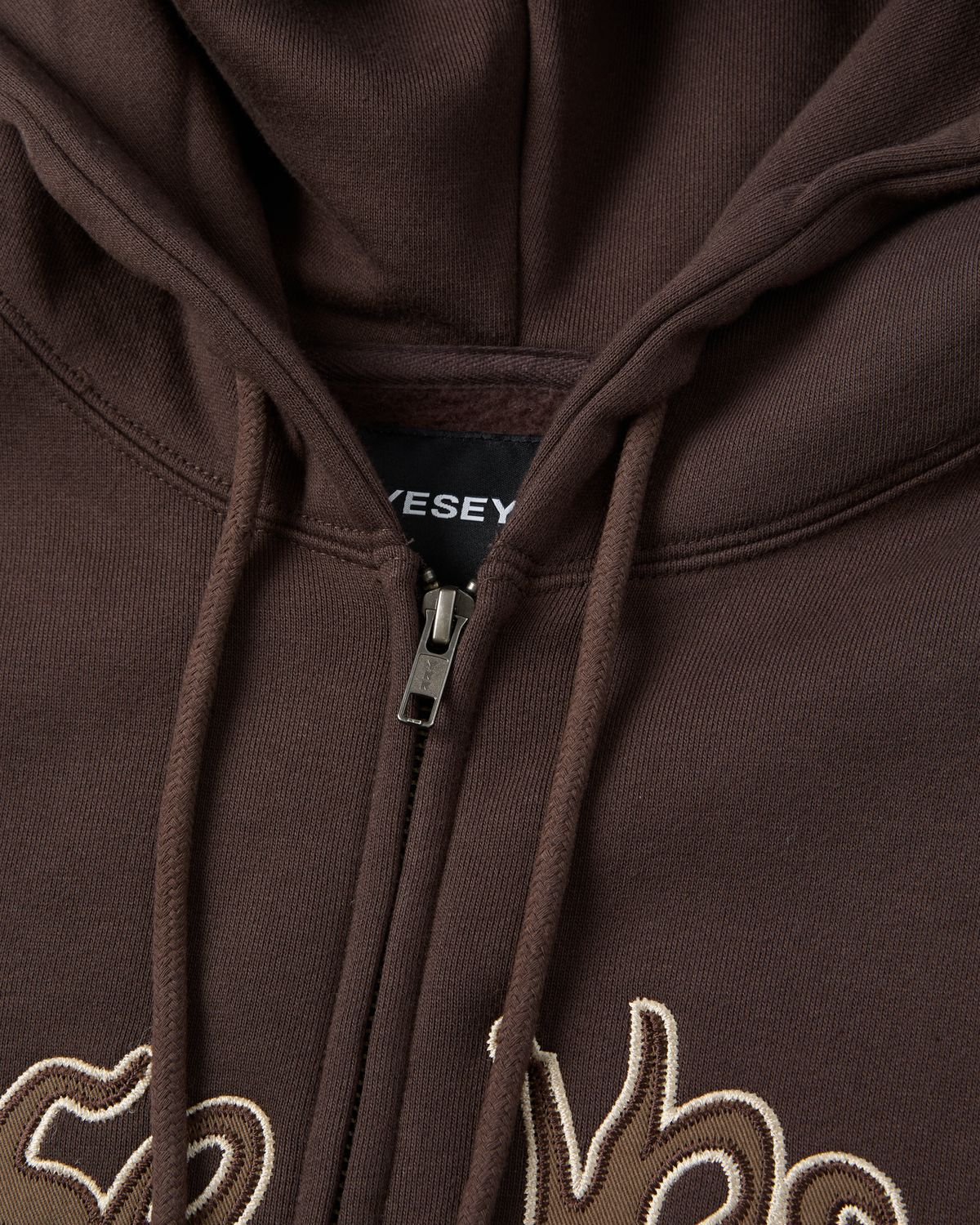 yeseyesee - Y.E.S Snail Logo Zip-Up Hoodie (Dark Brown) product image 3 | TRAB K-Fashion Australia