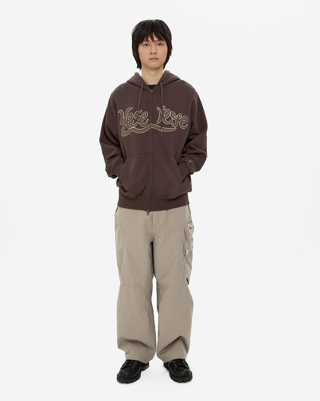 yeseyesee - Y.E.S Snail Logo Zip-Up Hoodie (Dark Brown) product image 7 | TRAB K-Fashion Australia