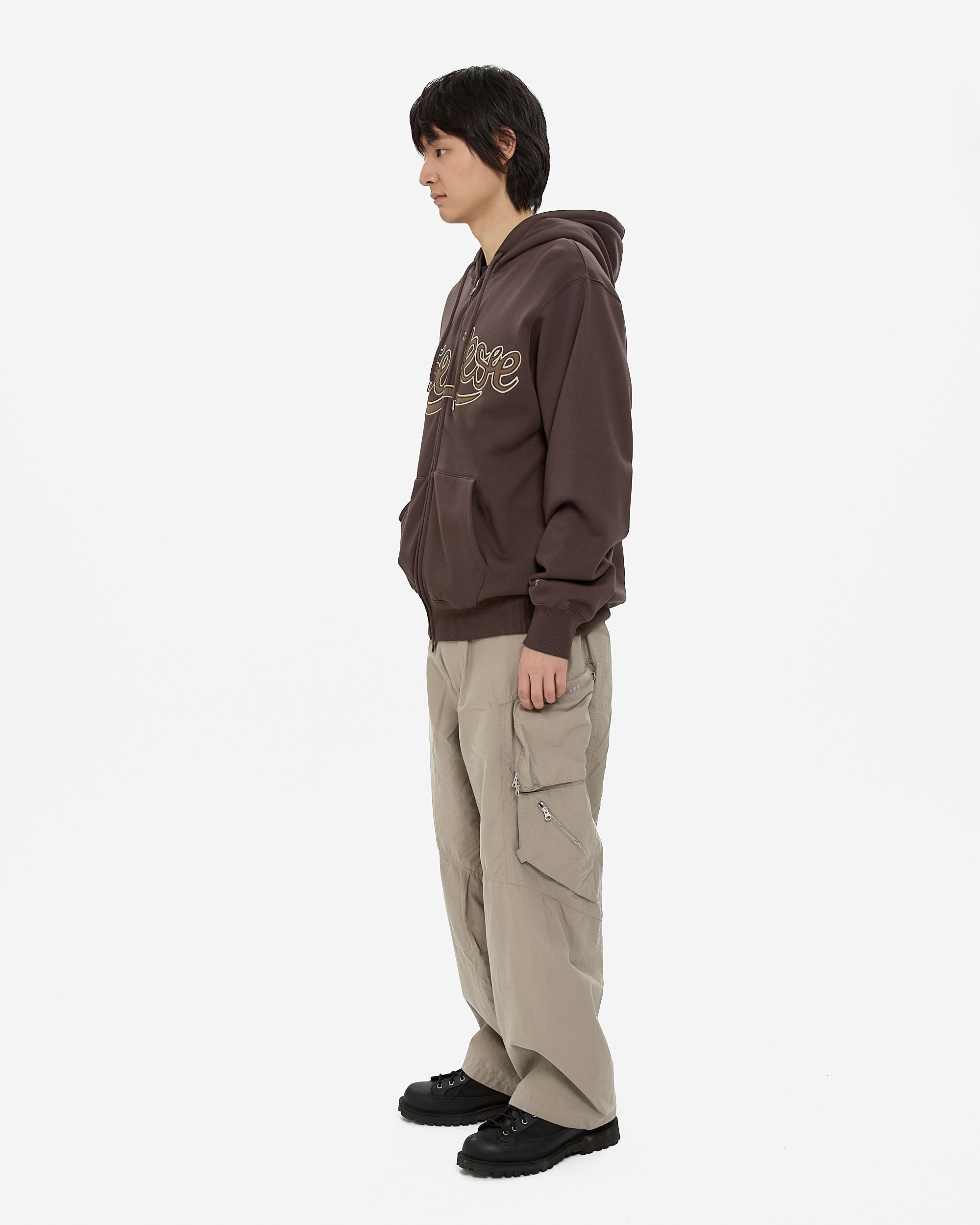 yeseyesee - Y.E.S Snail Logo Zip-Up Hoodie (Dark Brown) product image 8 | TRAB K-Fashion Australia