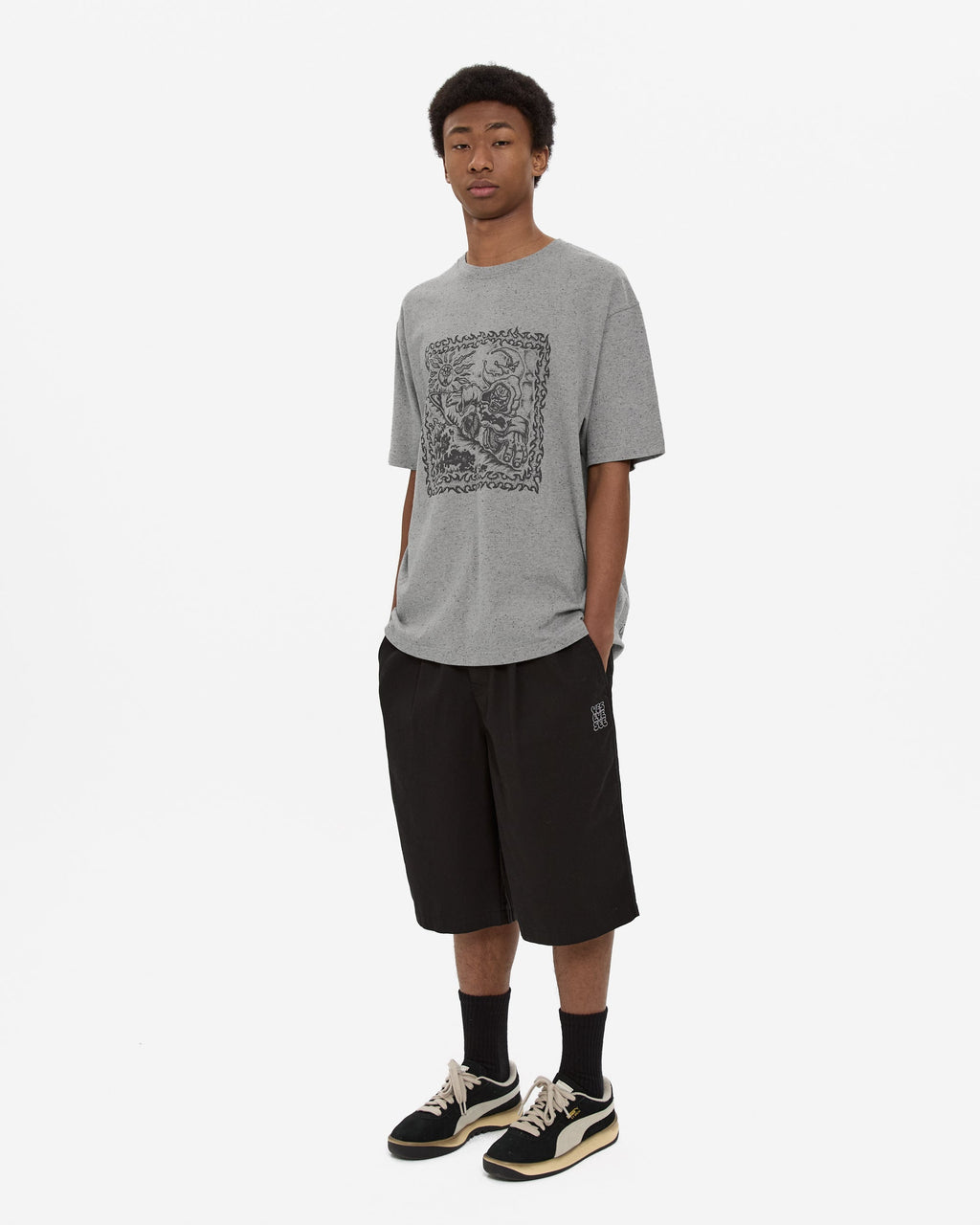 yeseyesee - Y.E.S Spikewave Tee (Grey) product image 9 | TRAB K-Fashion Australia