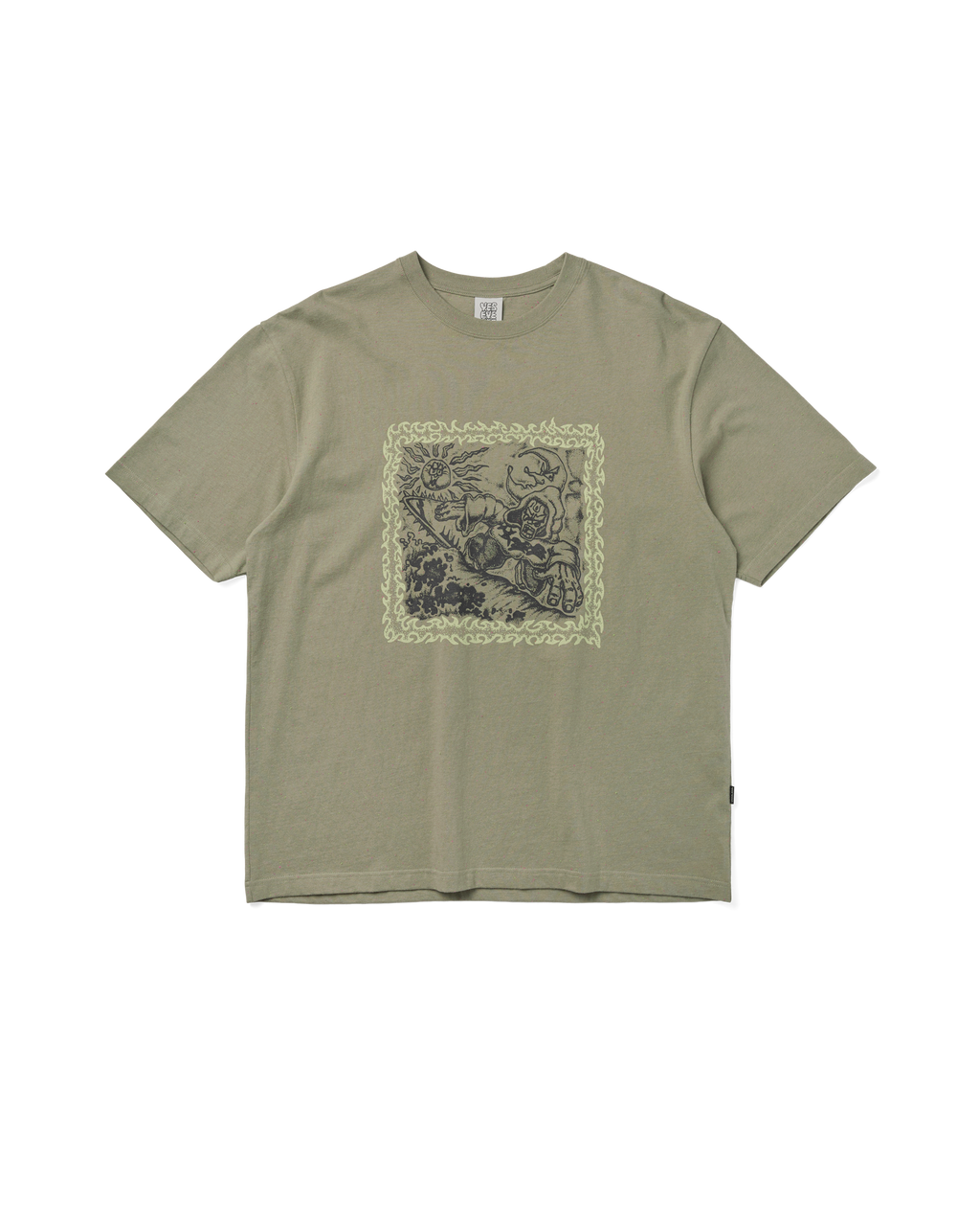 yeseyesee - Y.E.S Spikewave Tee (Khaki) product image 1 | TRAB K-Fashion Australia