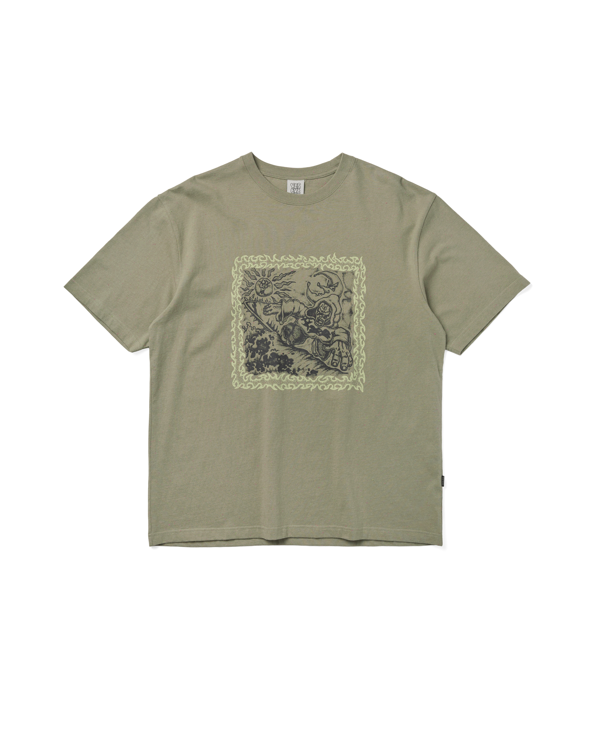 yeseyesee - Y.E.S Spikewave Tee (Khaki) product image 1 | TRAB K-Fashion Australia