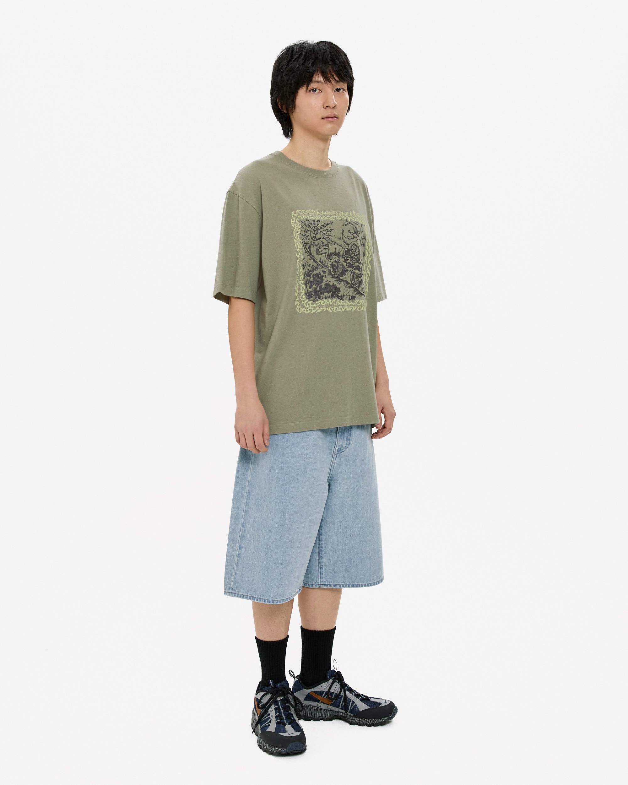 yeseyesee - Y.E.S Spikewave Tee (Khaki) product image 10 | TRAB K-Fashion Australia