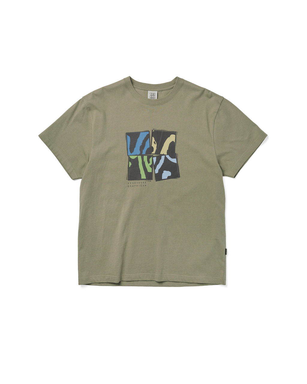 yeseyesee - Y.E.S Split Tee (Khaki) product image 1 | TRAB K-Fashion Australia