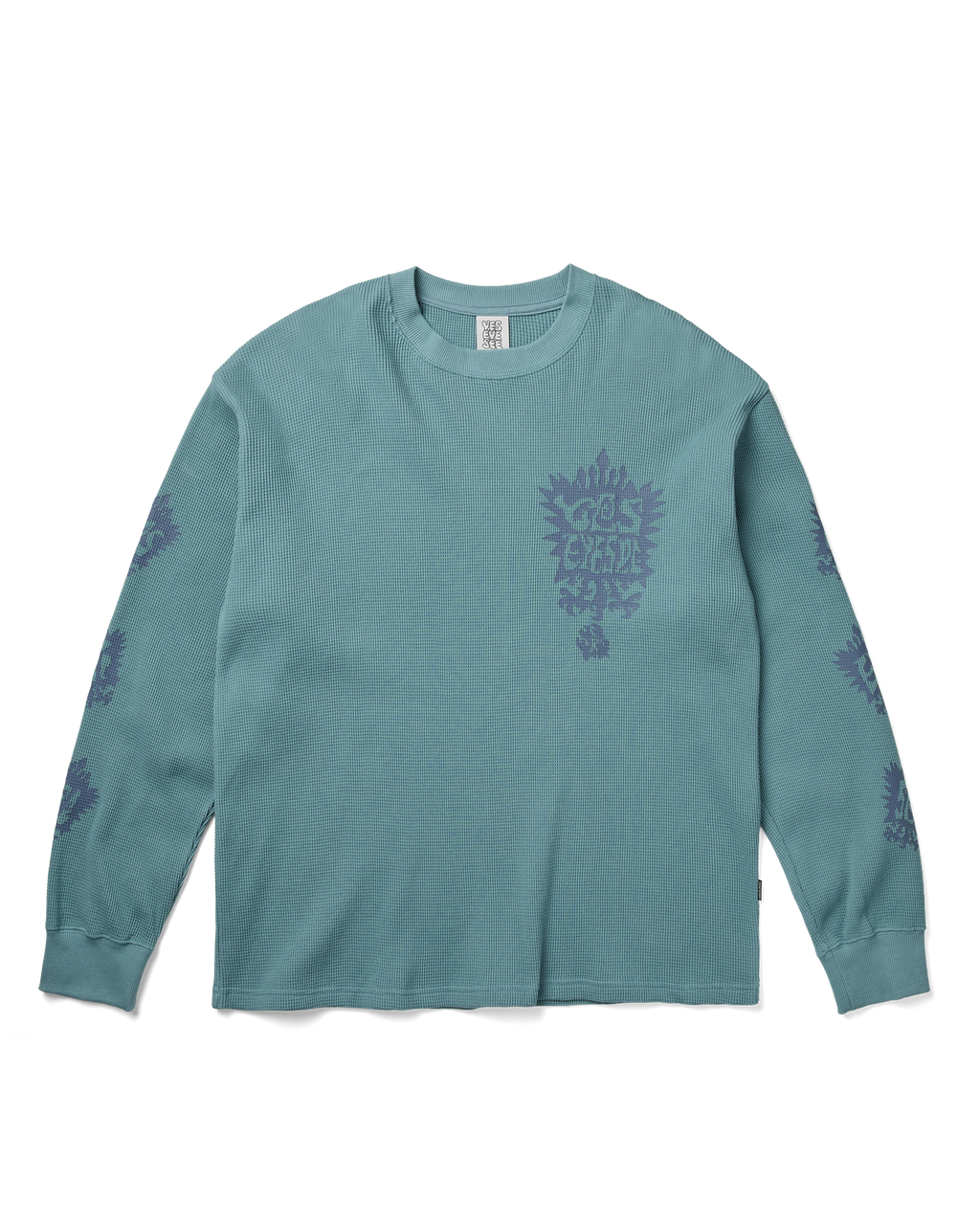 yeseyesee - Y.E.S Stamp Waffle L/S (Light Blue) product image 1 | TRAB K-Fashion Australia