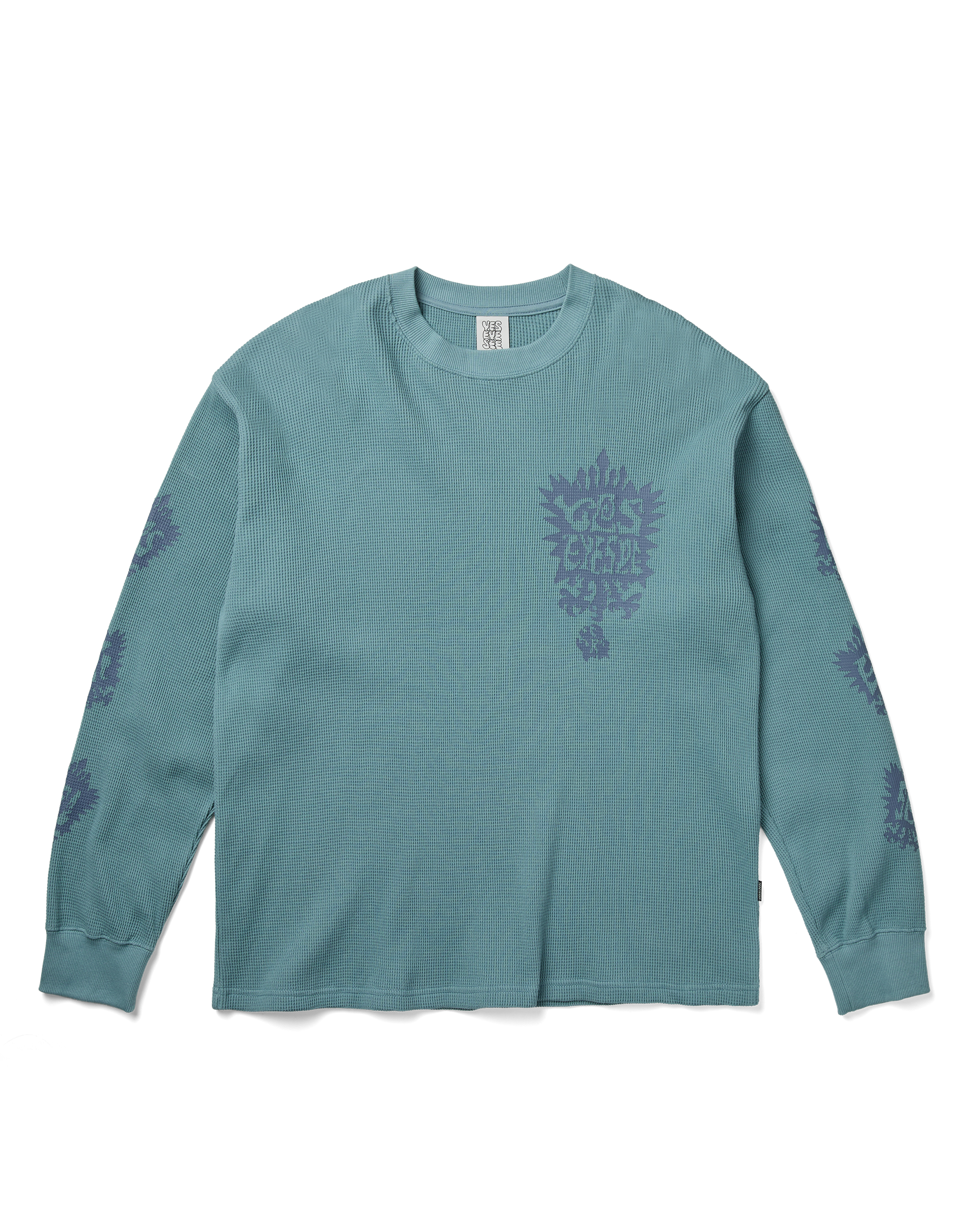 yeseyesee - Y.E.S Stamp Waffle L/S (Light Blue) product image 1 | TRAB K-Fashion Australia