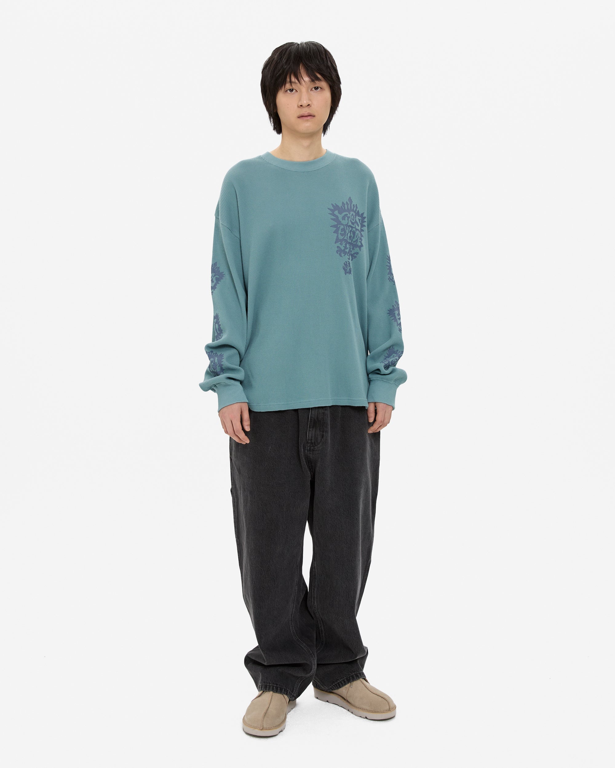 yeseyesee - Y.E.S Stamp Waffle L/S (Light Blue) product image 6 | TRAB K-Fashion Australia