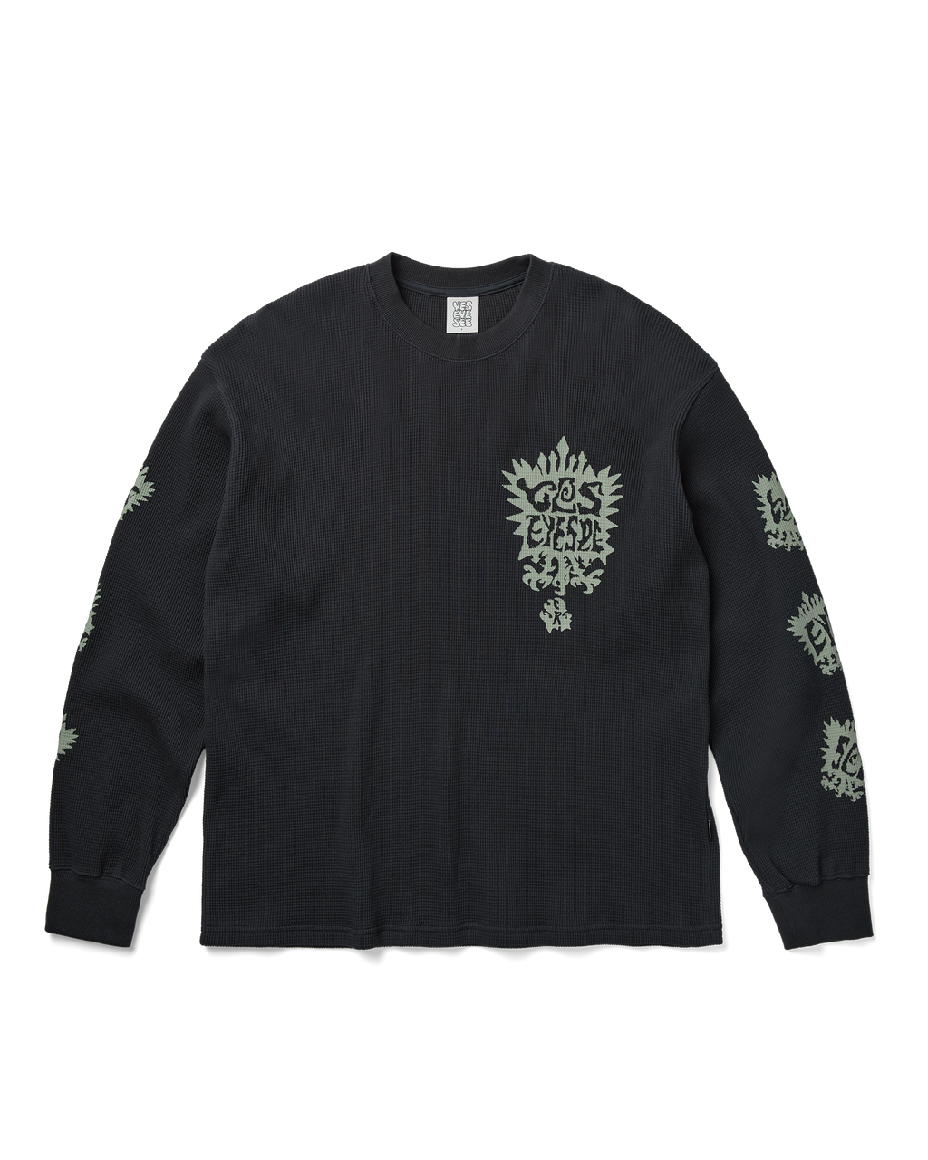 yeseyesee - Y.E.S Stamp Waffle L/S (Charcoal) product image 1 | TRAB K-Fashion Australia