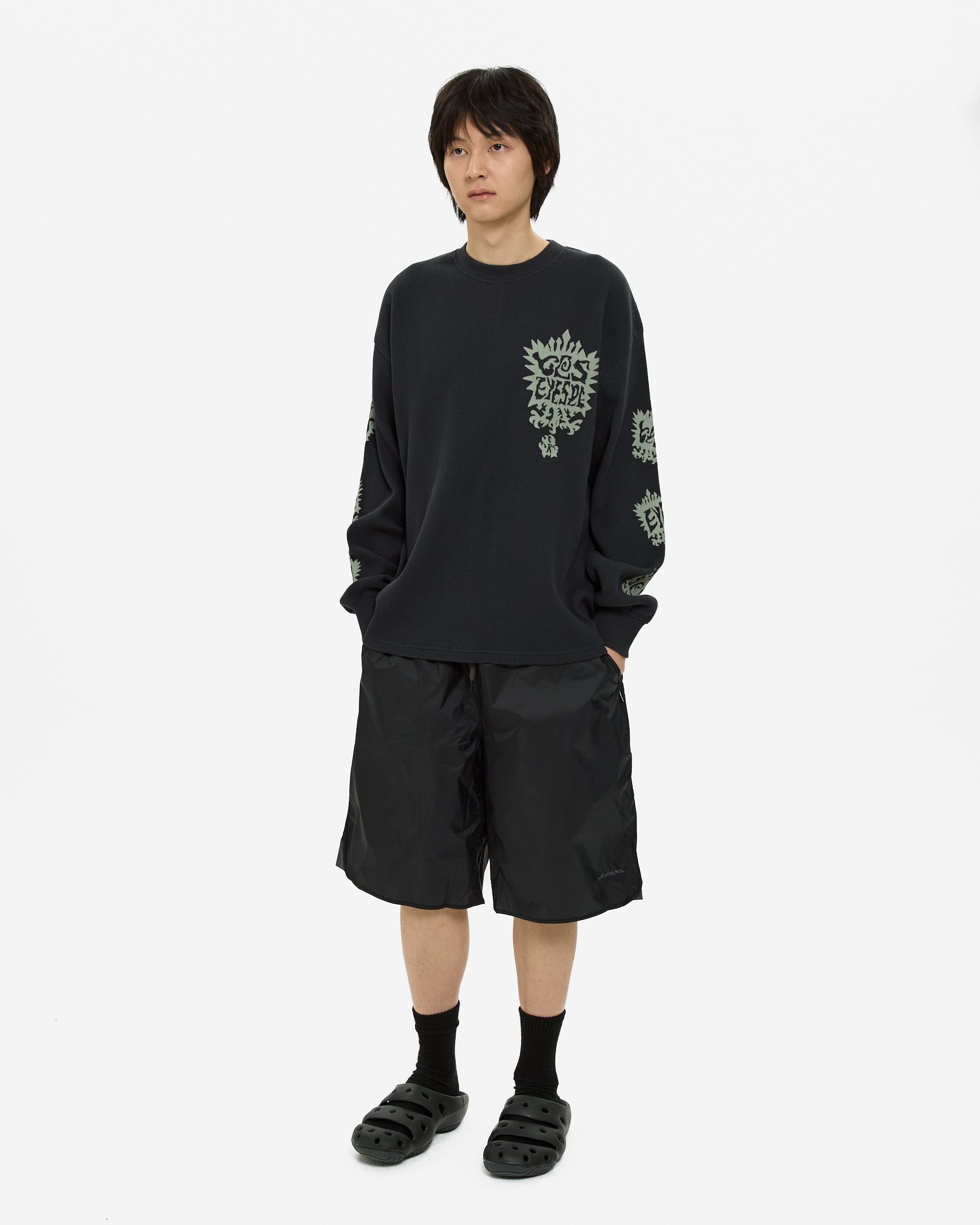 yeseyesee - Y.E.S Stamp Waffle L/S (Charcoal) product image 6 | TRAB K-Fashion Australia