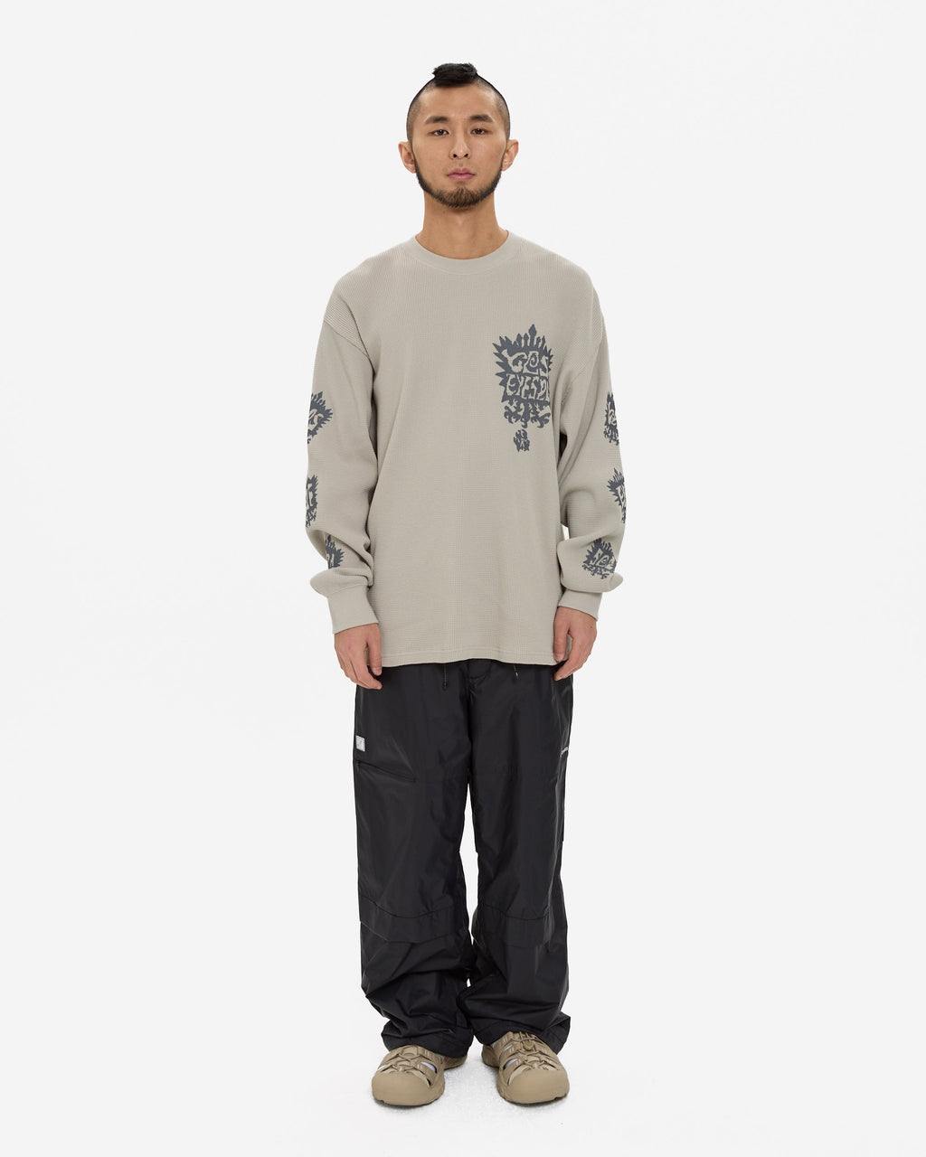 yeseyesee - Y.E.S Stamp Waffle L/S (Ecru) product image 6 | TRAB K-Fashion Australia