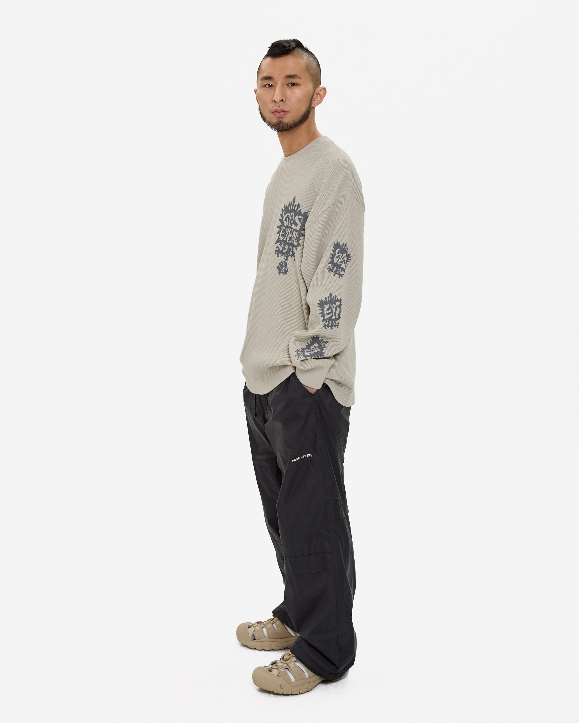 yeseyesee - Y.E.S Stamp Waffle L/S (Ecru) product image 7 | TRAB K-Fashion Australia