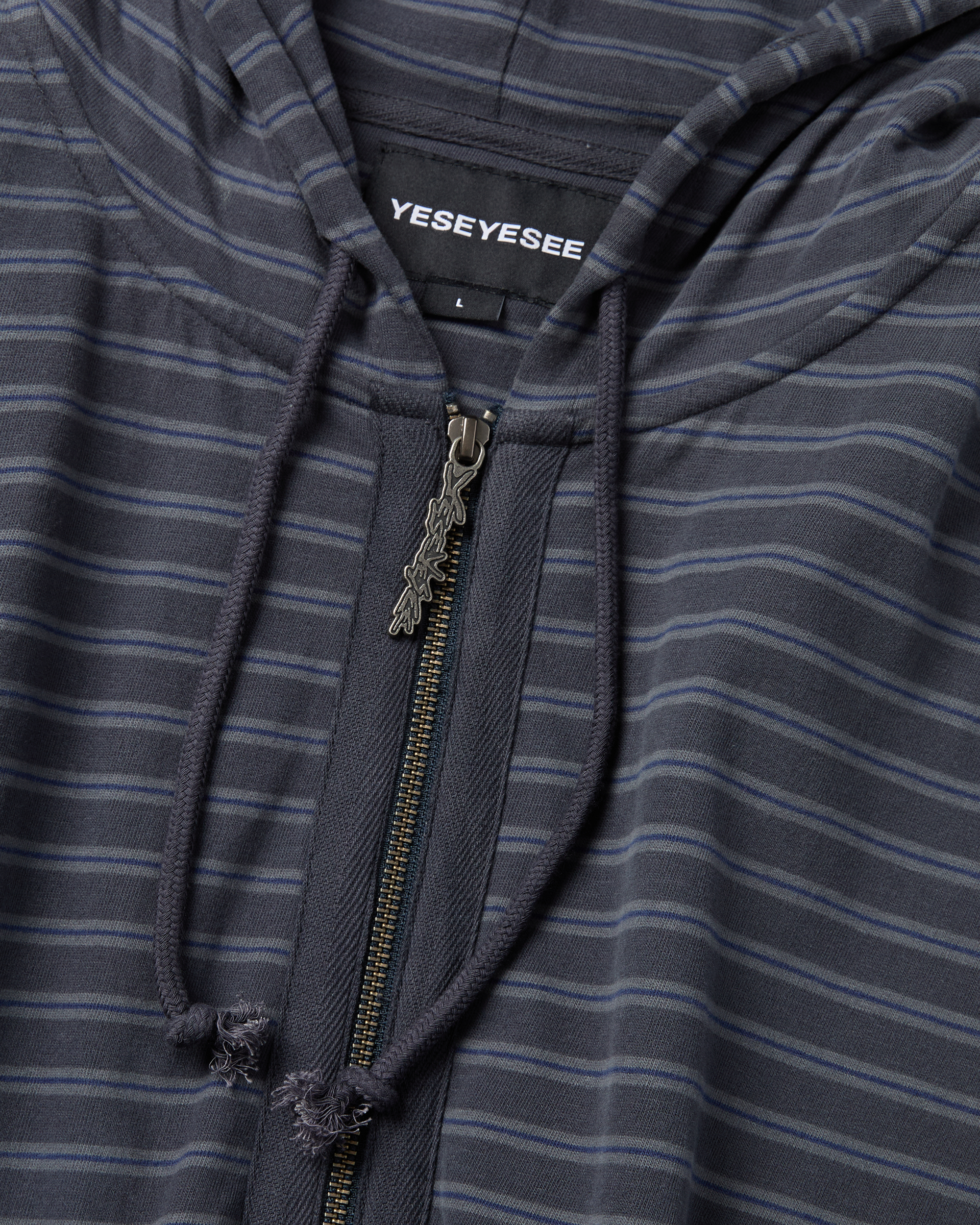 yeseyesee - Y.E.S Stripe Single Zip-Up Hoodie (Charcoal) product image 3 | TRAB K-Fashion Australia
