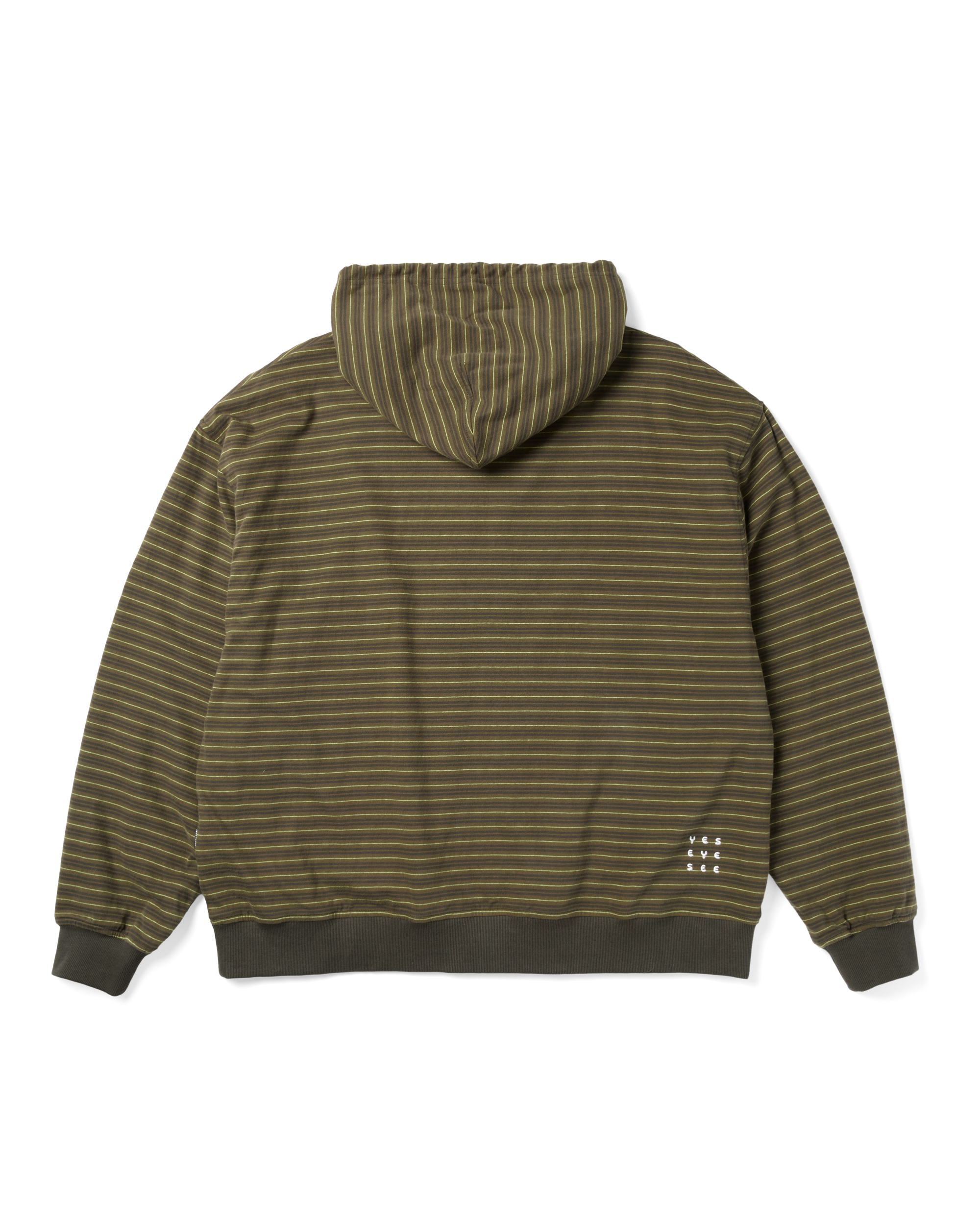 yeseyesee - Y.E.S Stripe Single Zip-Up Hoodie (Khaki) product image 2 | TRAB K-Fashion Australia