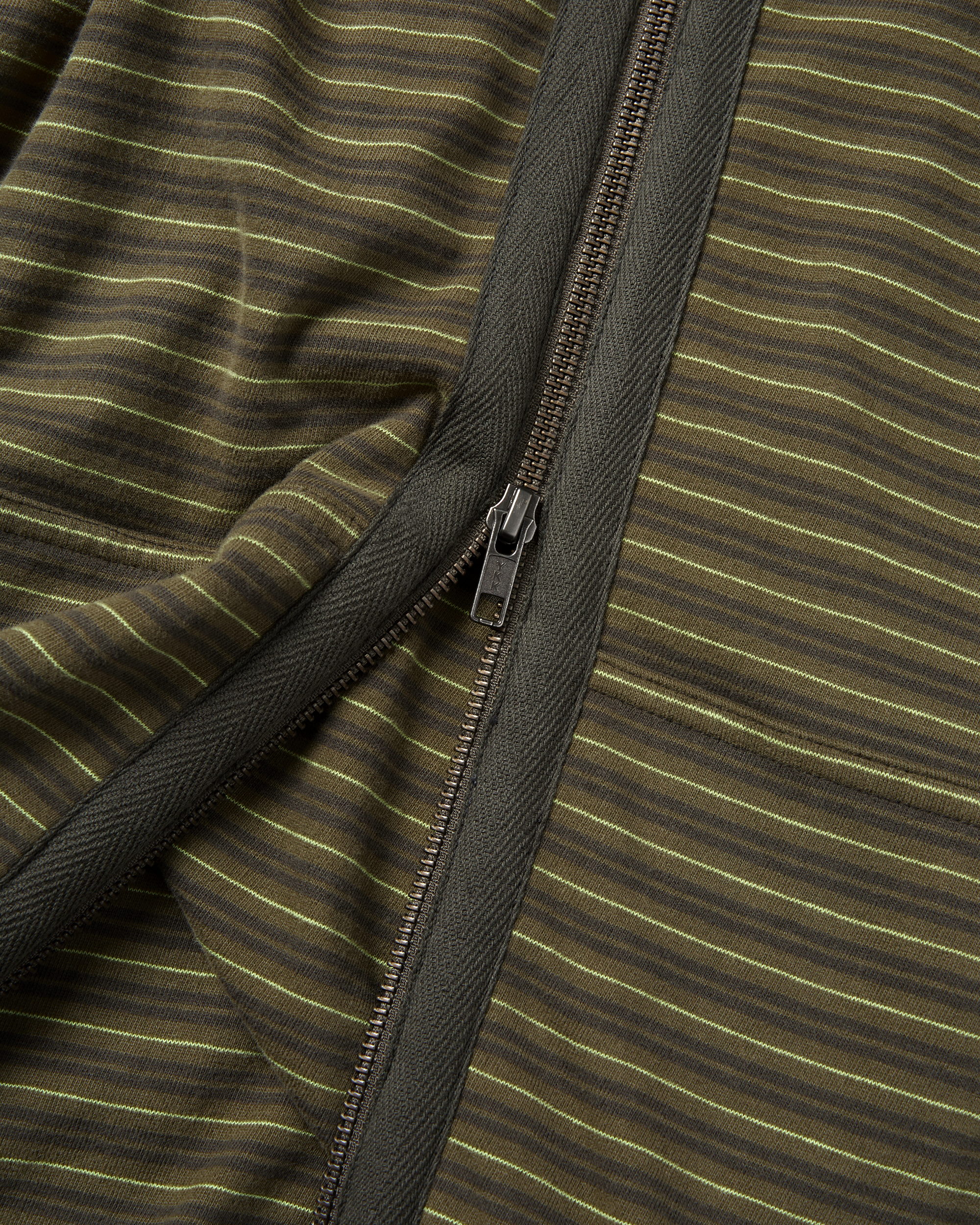 yeseyesee - Y.E.S Stripe Single Zip-Up Hoodie (Khaki) product image 4 | TRAB K-Fashion Australia