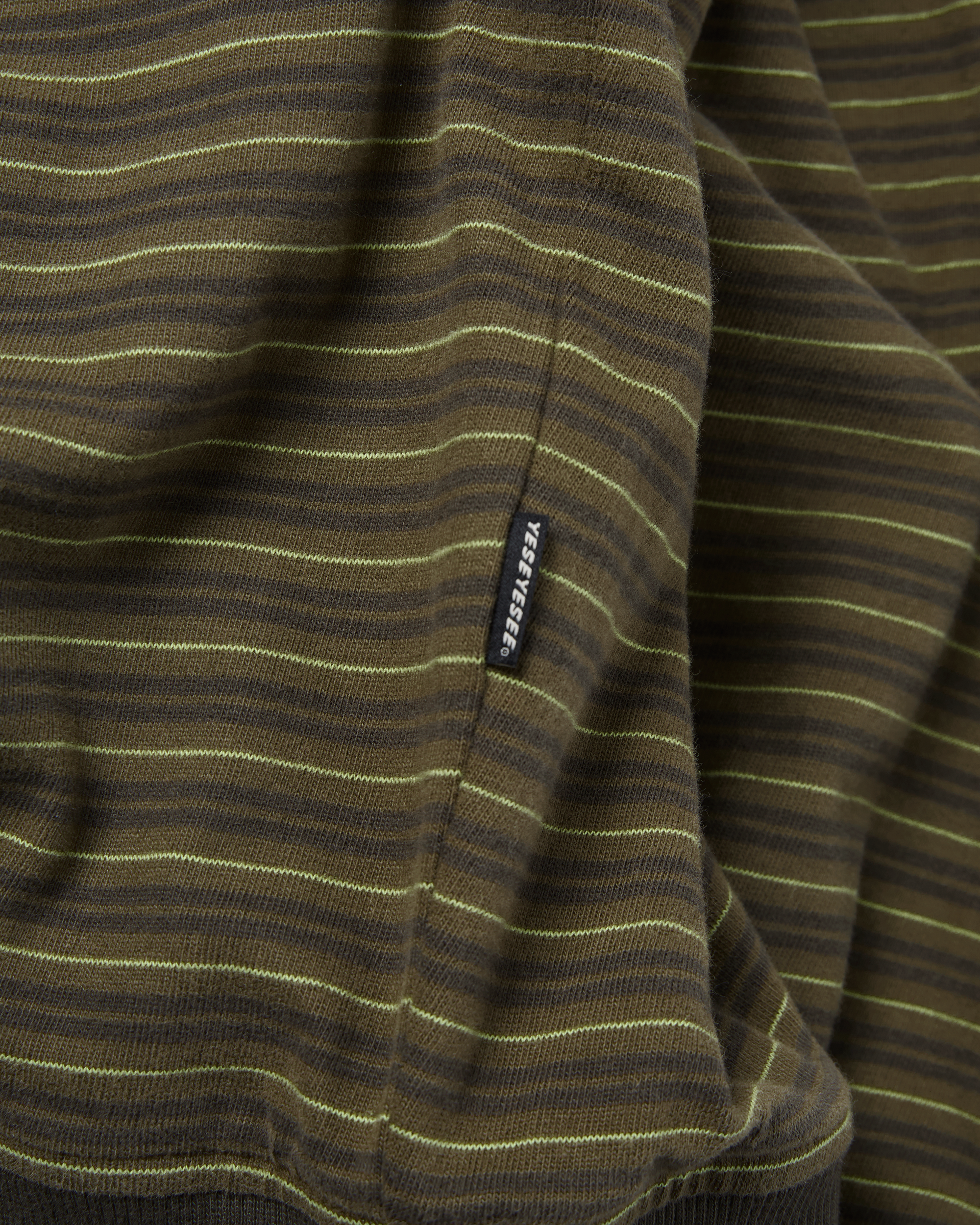 yeseyesee - Y.E.S Stripe Single Zip-Up Hoodie (Khaki) product image 5 | TRAB K-Fashion Australia