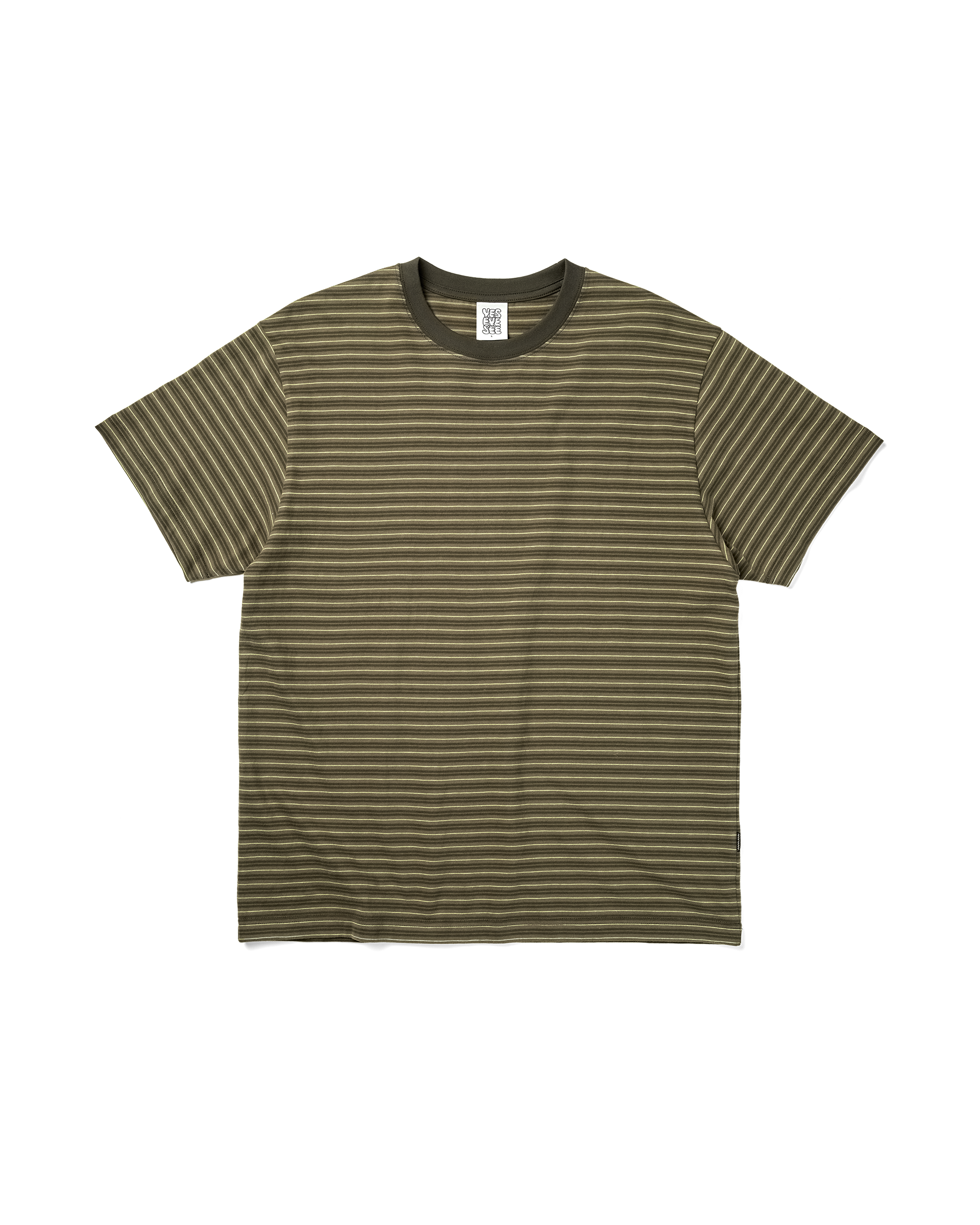 yeseyesee - Y.E.S Thin Stripe Tee (Khaki) product image 1 | TRAB K-Fashion Australia