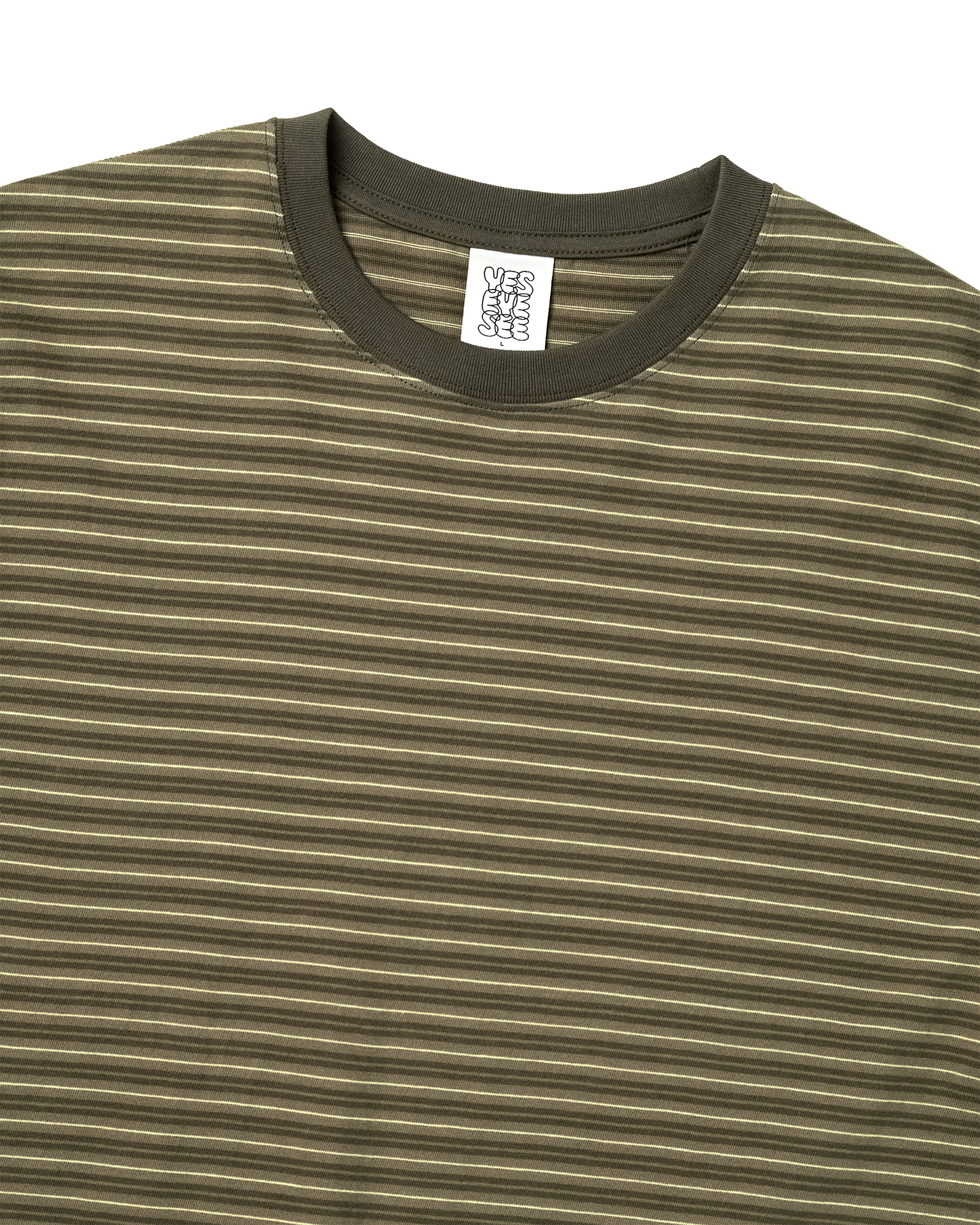 yeseyesee - Y.E.S Thin Stripe Tee (Khaki) product image 3 | TRAB K-Fashion Australia
