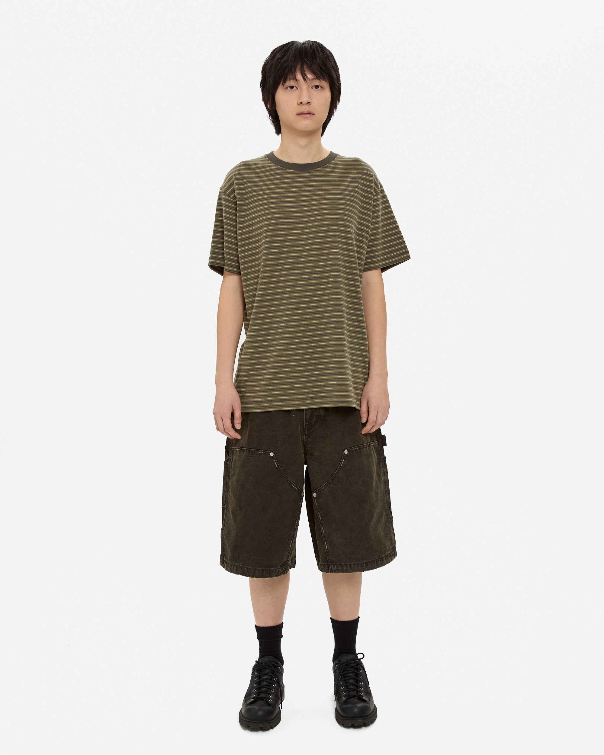 yeseyesee - Y.E.S Thin Stripe Tee (Khaki) product image 6 | TRAB K-Fashion Australia