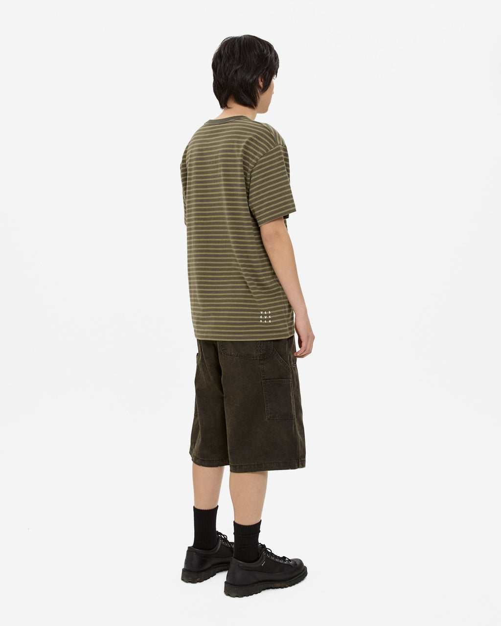 yeseyesee - Y.E.S Thin Stripe Tee (Khaki) product image 8 | TRAB K-Fashion Australia