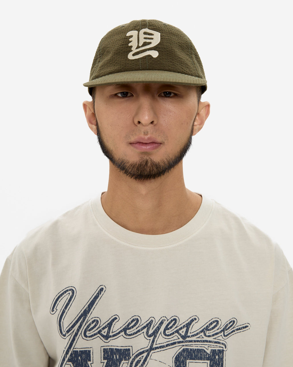 yeseyesee - Y.E.S Washed Seersucker Cap (Olive) product image 6 | TRAB K-Fashion Australia