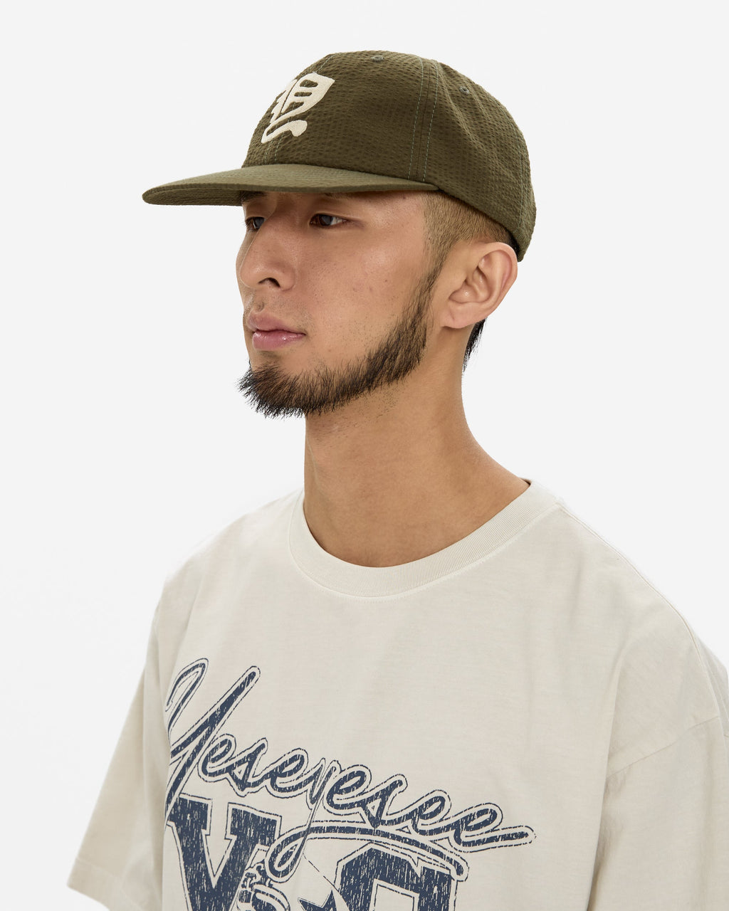 yeseyesee - Y.E.S Washed Seersucker Cap (Olive) product image 7 | TRAB K-Fashion Australia