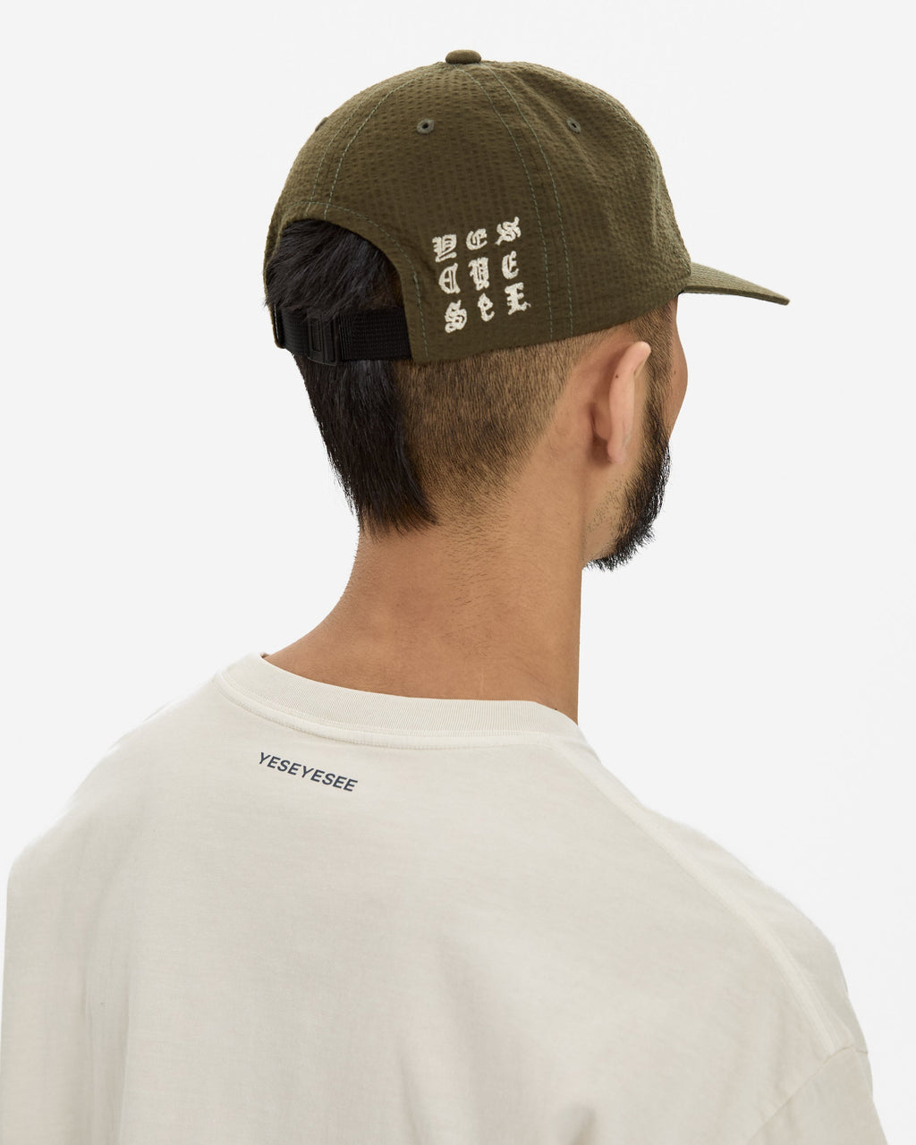yeseyesee - Y.E.S Washed Seersucker Cap (Olive) product image 8 | TRAB K-Fashion Australia