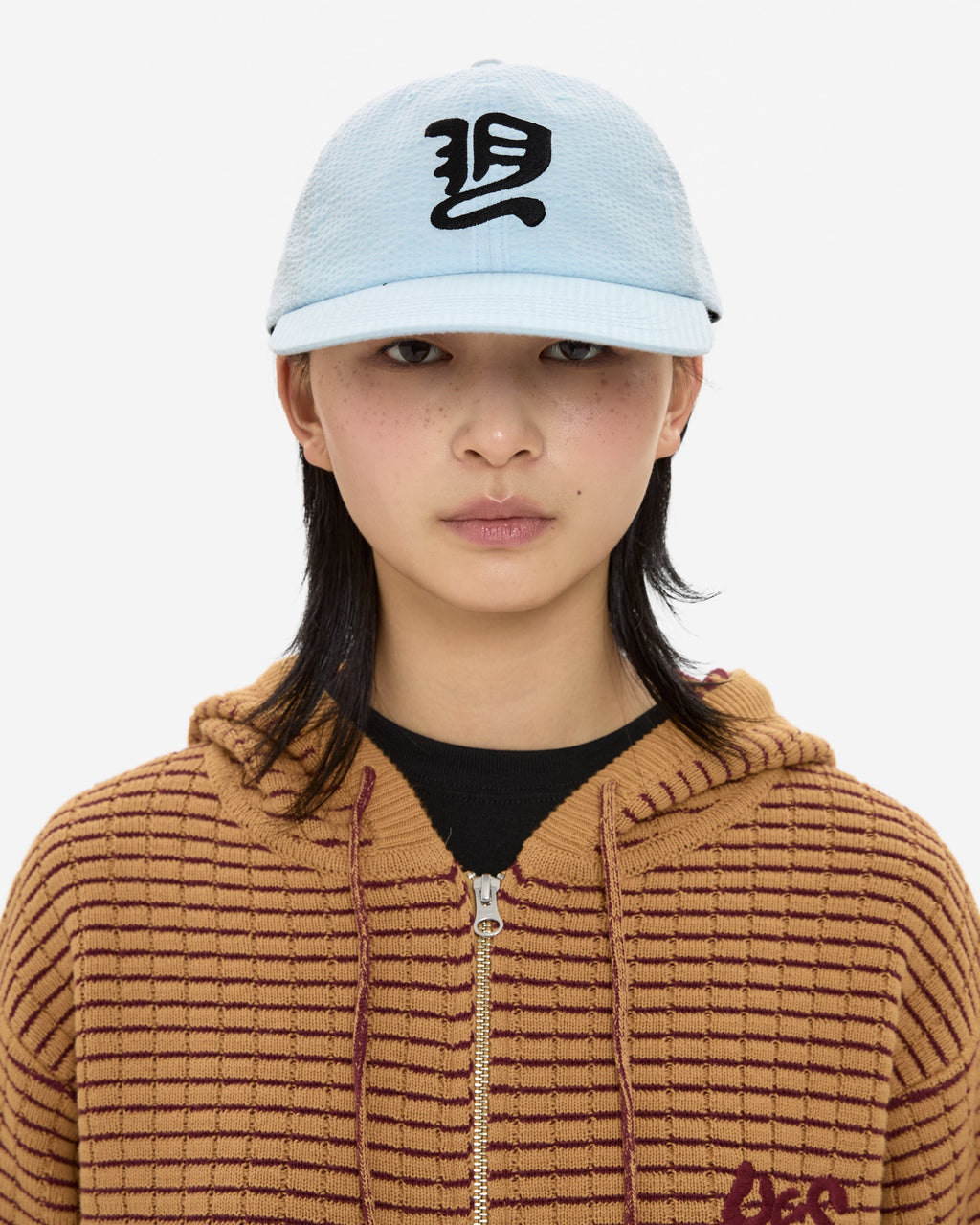 yeseyesee - Y.E.S Washed Seersucker Cap (Sky Blue) product image 6 | TRAB K-Fashion Australia