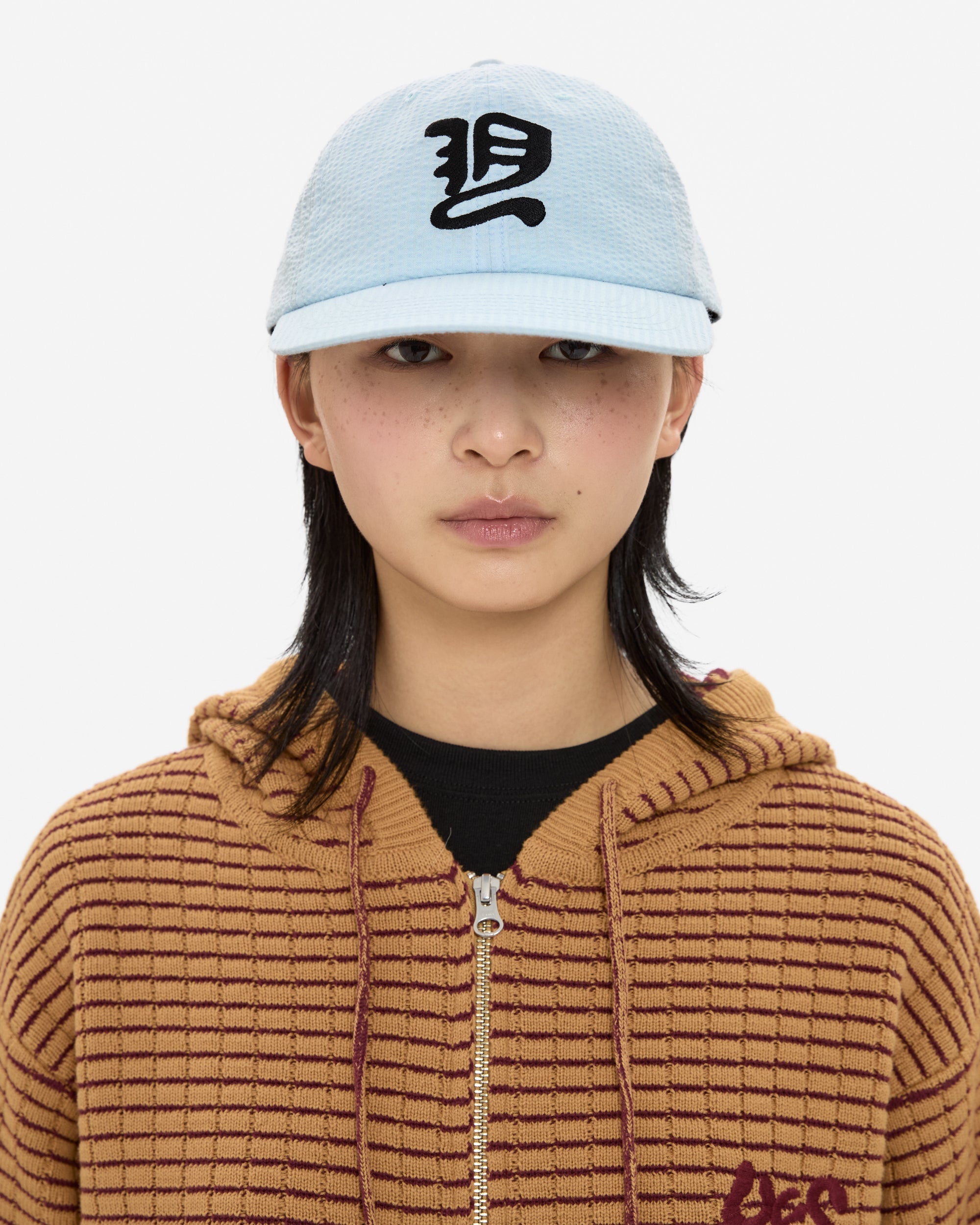 yeseyesee - Y.E.S Washed Seersucker Cap (Sky Blue) product image 6 | TRAB K-Fashion Australia
