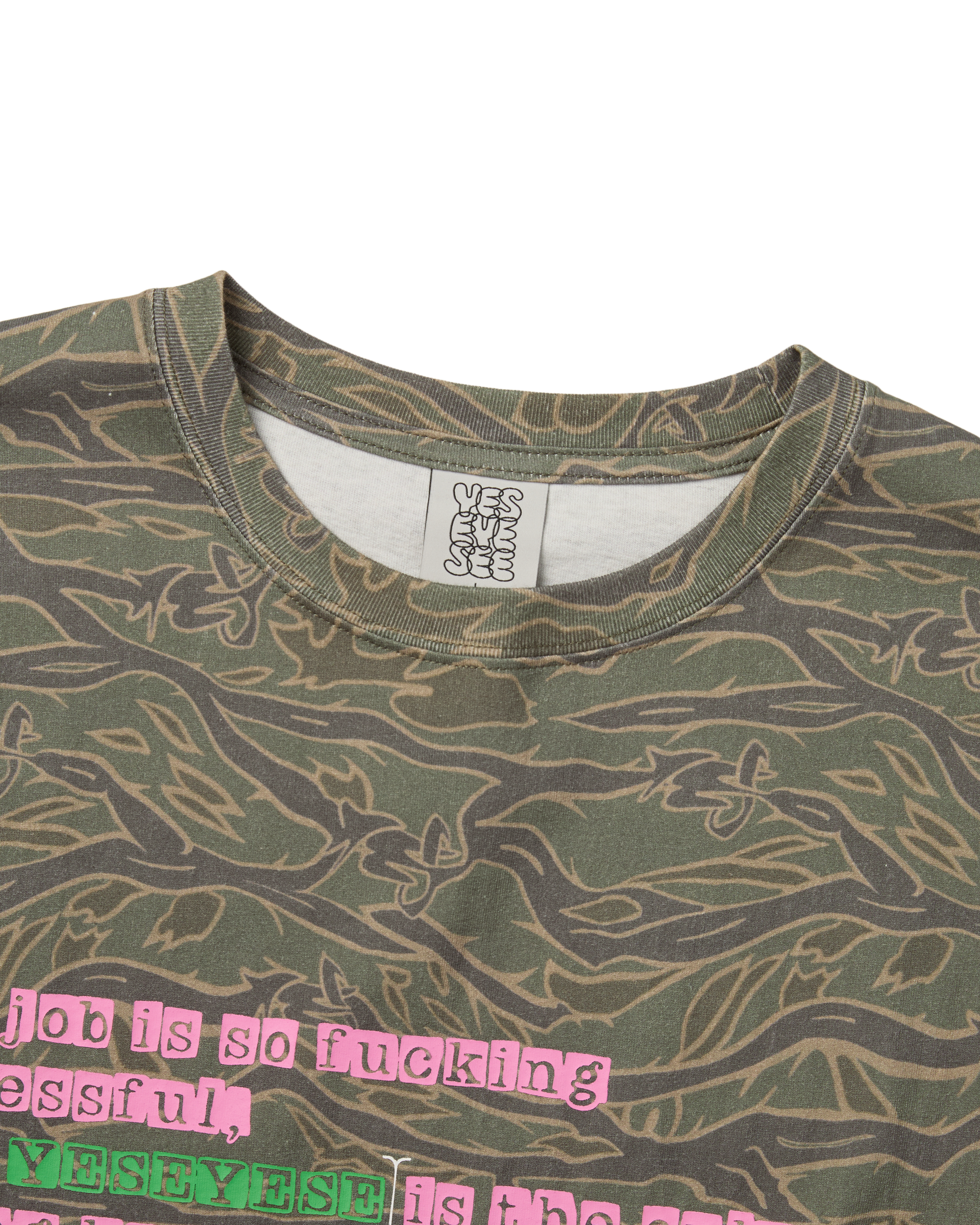 yeseyesee - Y.E.S Wording Camo Tee (Khaki) product image 3 | TRAB K-Fashion Australia