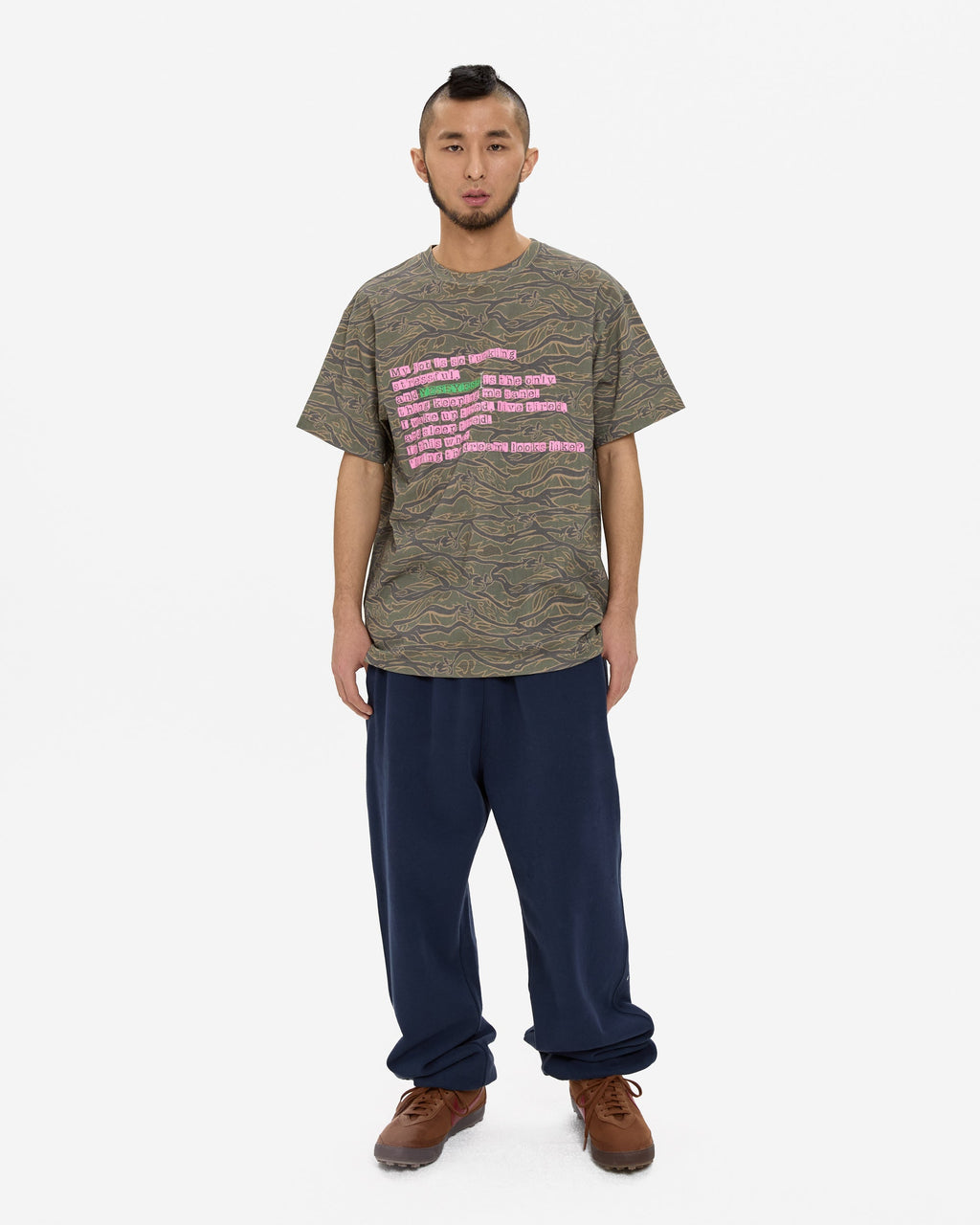 yeseyesee - Y.E.S Wording Camo Tee (Khaki) product image 9 | TRAB K-Fashion Australia