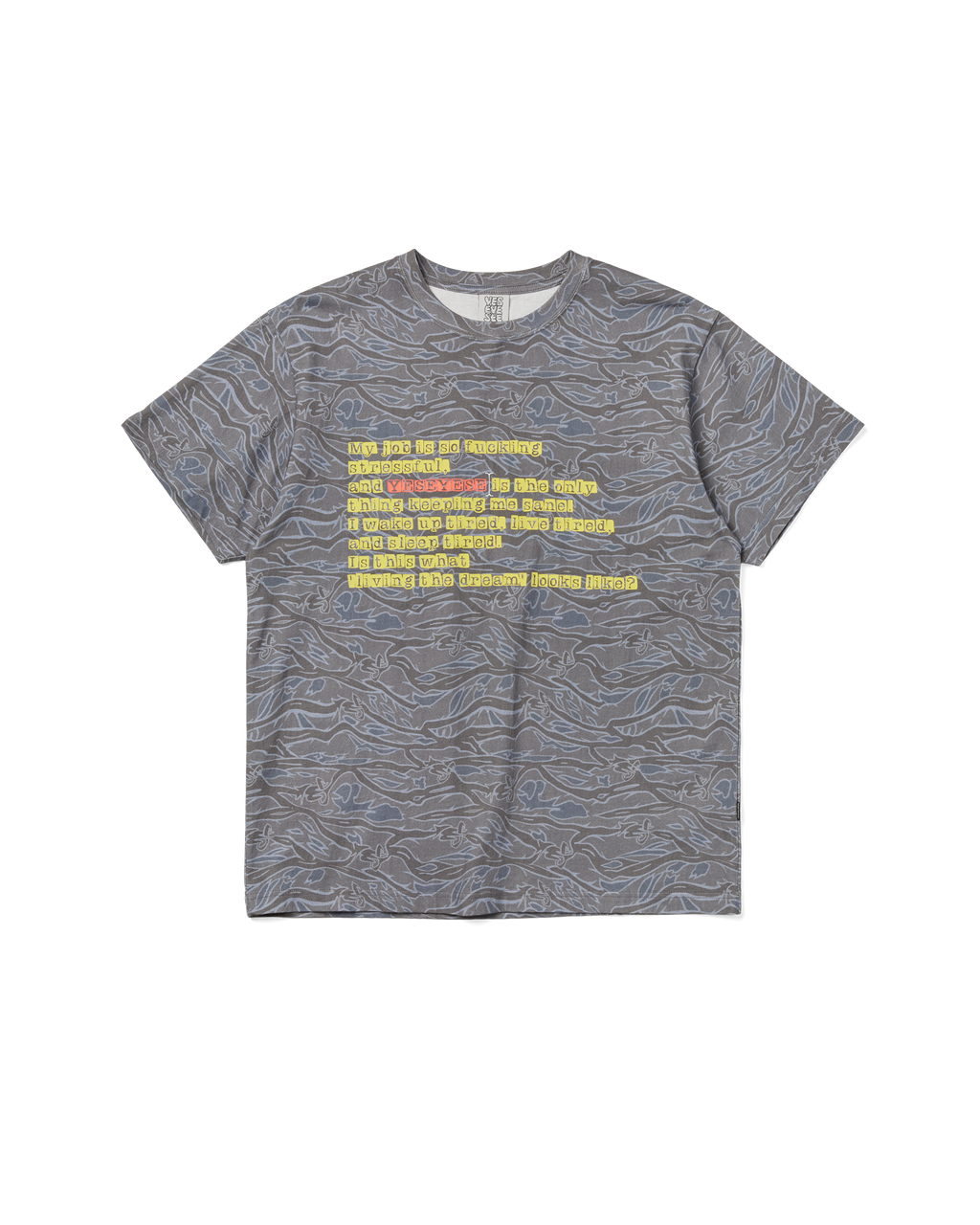 yeseyesee - Y.E.S Wording Camo Tee (Navy) product image 1 | TRAB K-Fashion Australia