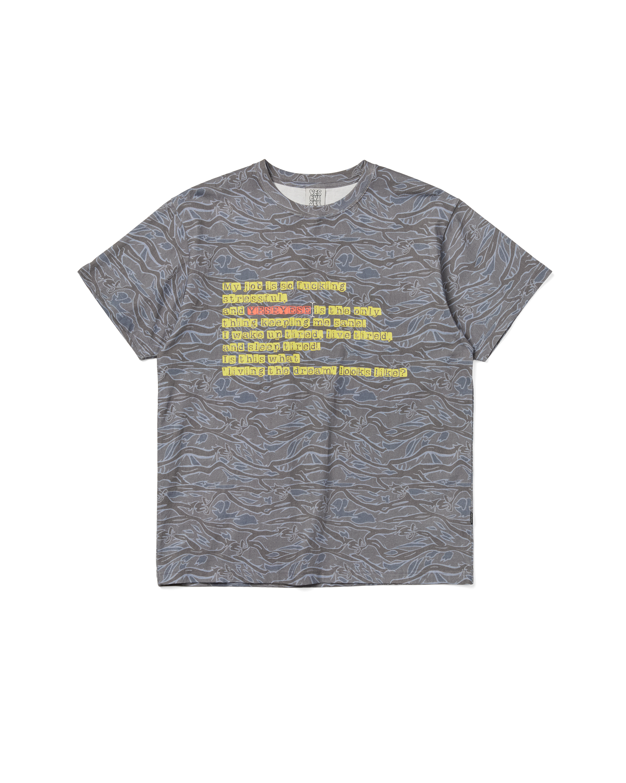 yeseyesee - Y.E.S Wording Camo Tee (Navy) product image 1 | TRAB K-Fashion Australia