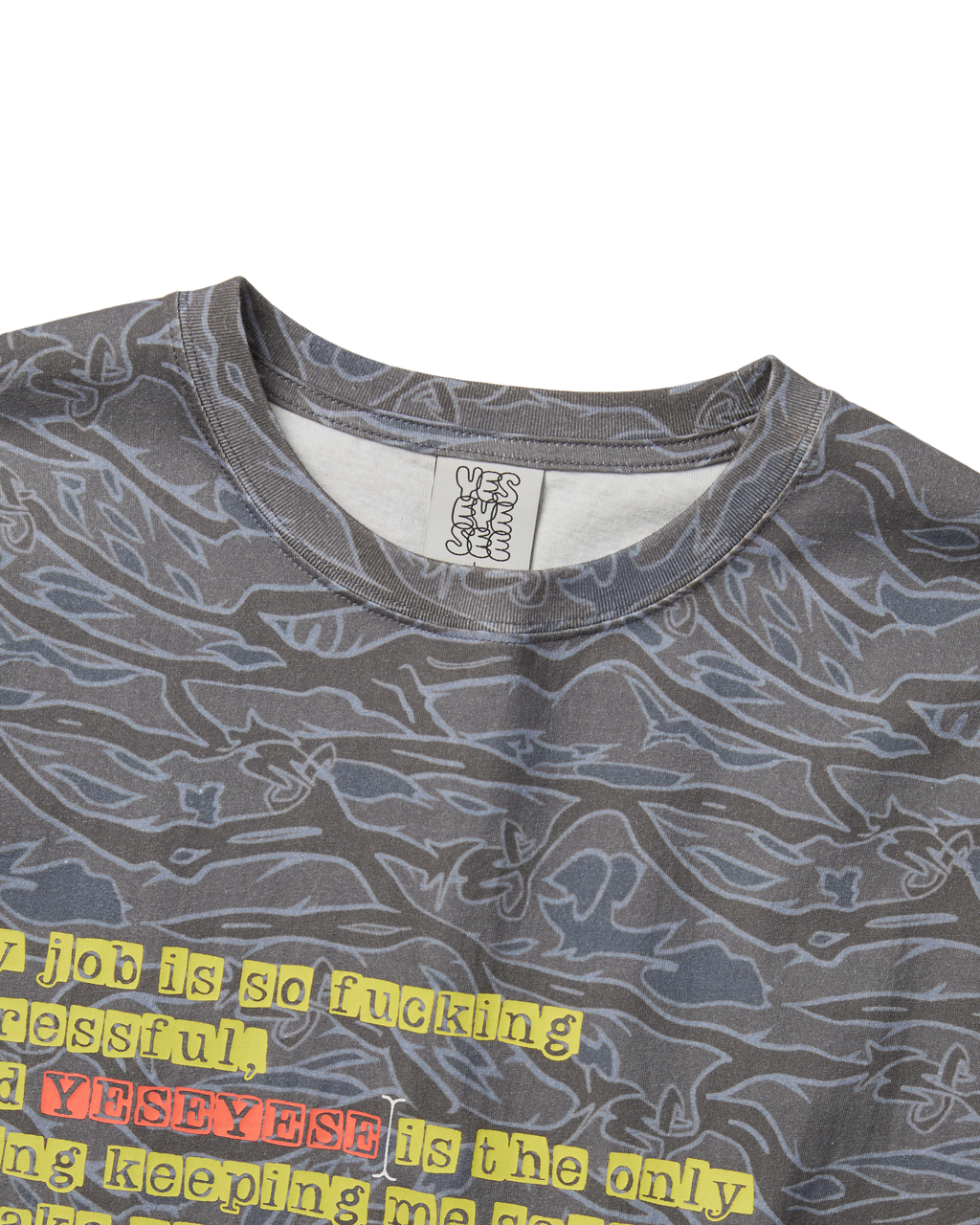 yeseyesee - Y.E.S Wording Camo Tee (Navy) product image 3 | TRAB K-Fashion Australia