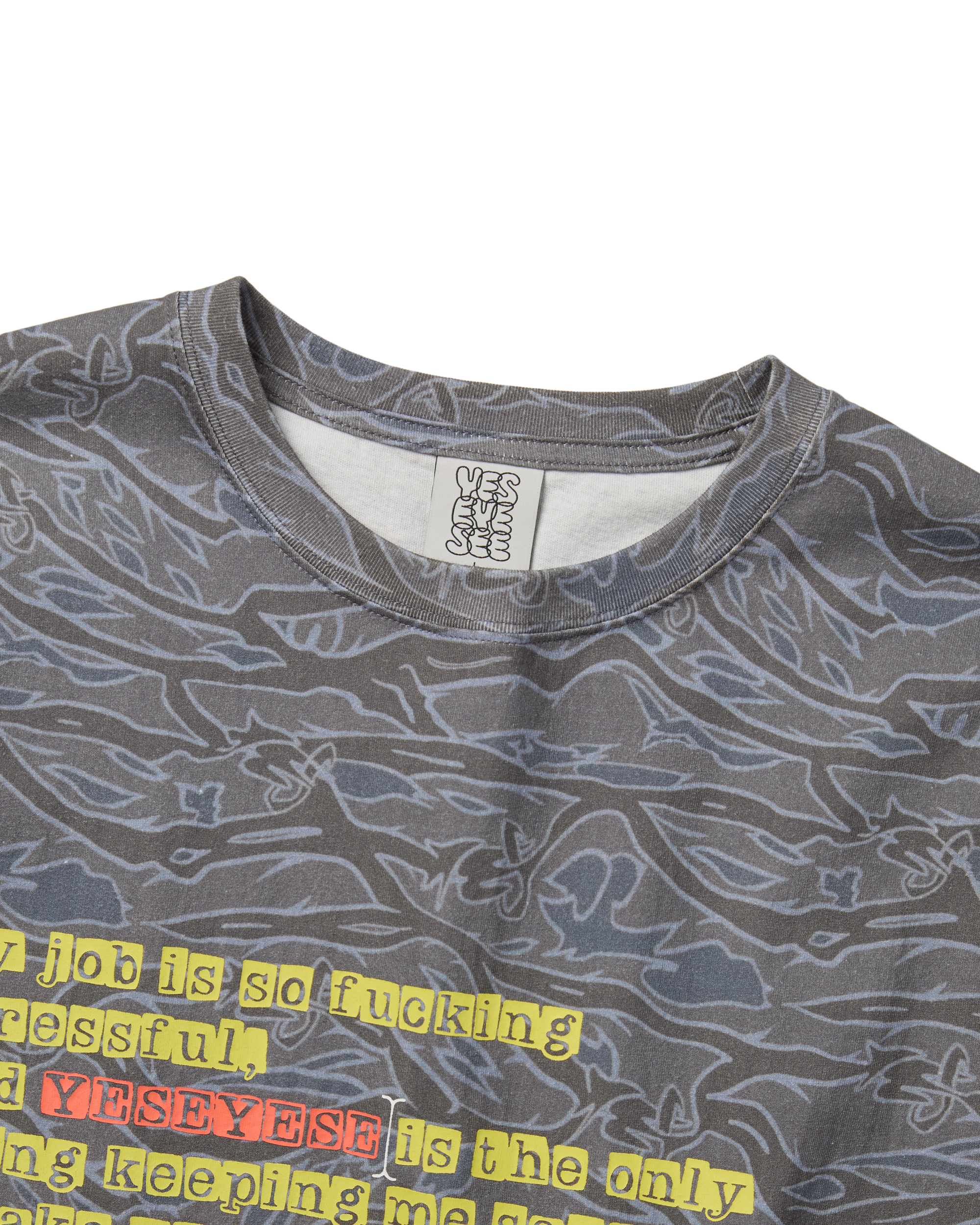 yeseyesee - Y.E.S Wording Camo Tee (Navy) product image 3 | TRAB K-Fashion Australia
