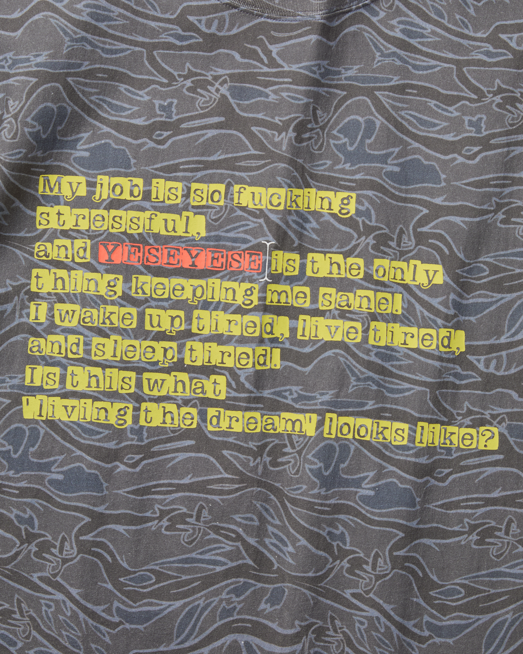 yeseyesee - Y.E.S Wording Camo Tee (Navy) product image 4 | TRAB K-Fashion Australia