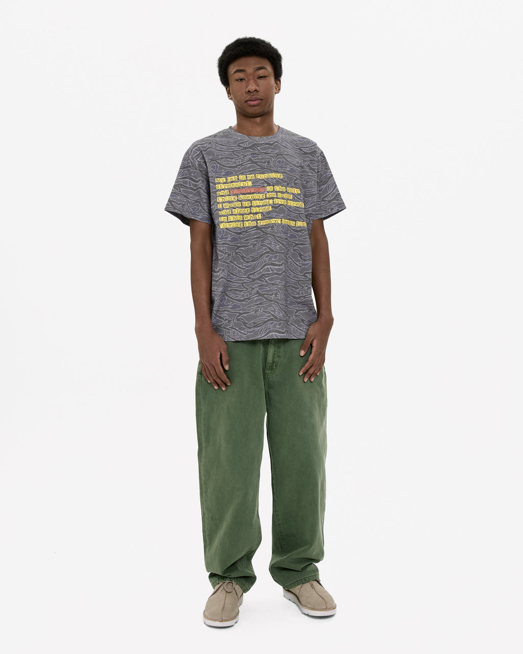 yeseyesee - Y.E.S Wording Camo Tee (Navy) product image 6 | TRAB K-Fashion Australia