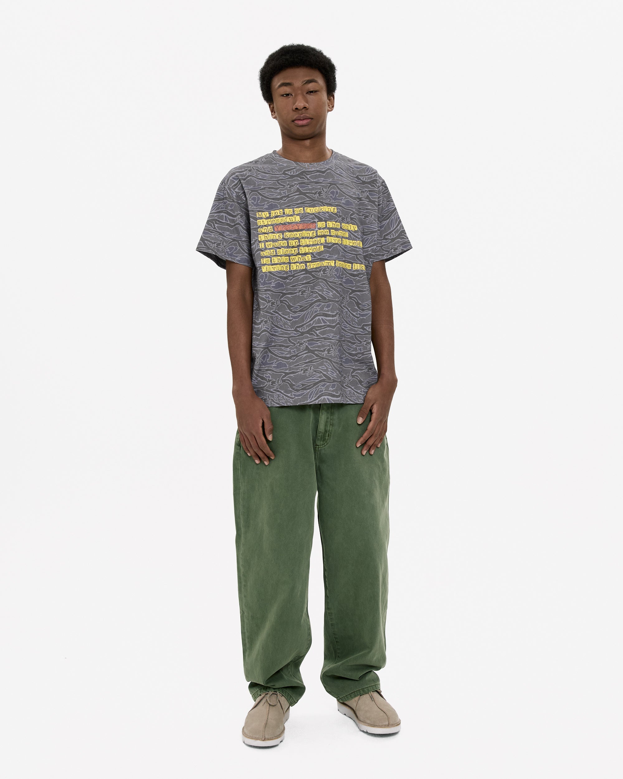 yeseyesee - Y.E.S Wording Camo Tee (Navy) product image 6 | TRAB K-Fashion Australia