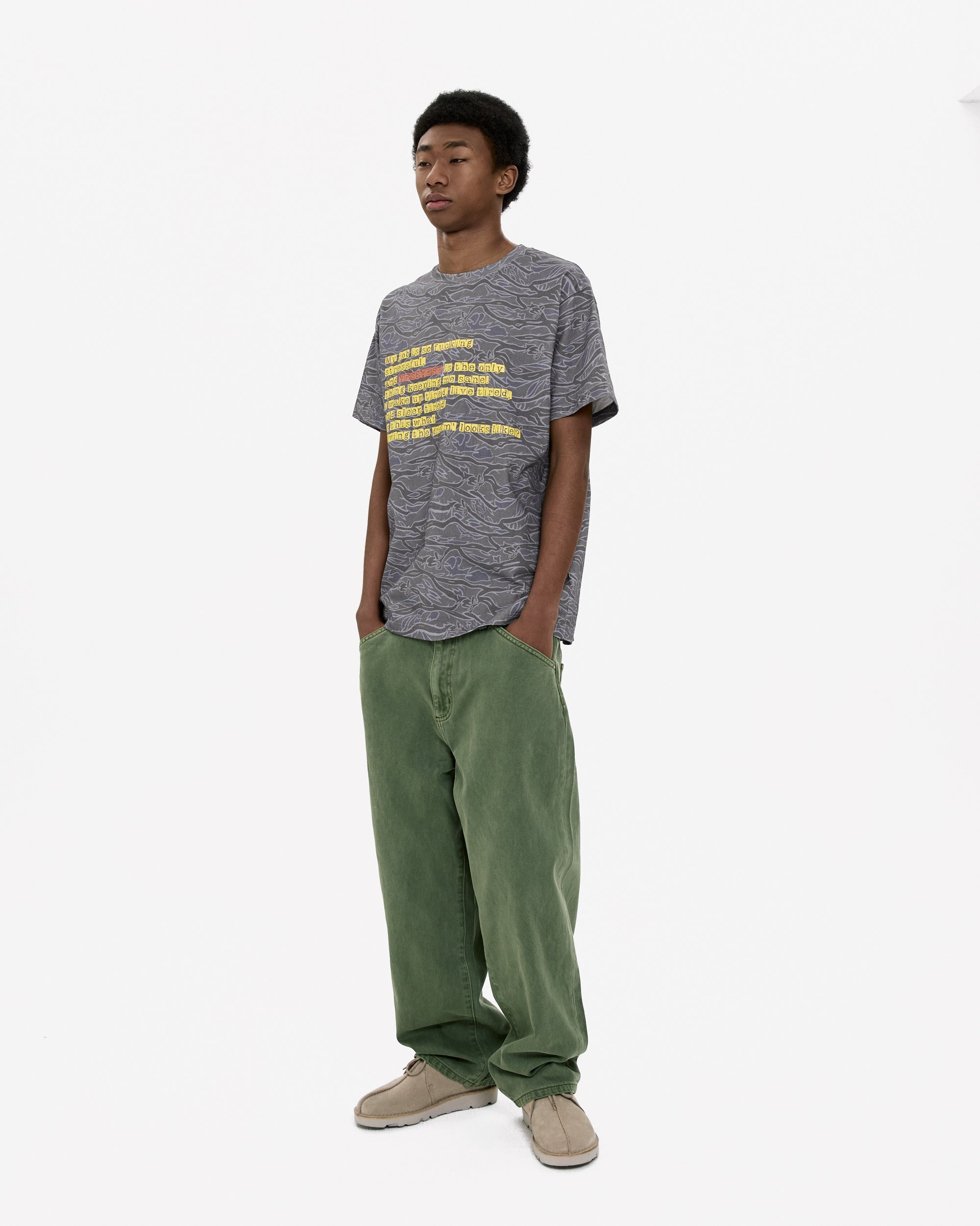yeseyesee - Y.E.S Wording Camo Tee (Navy) product image 7 | TRAB K-Fashion Australia