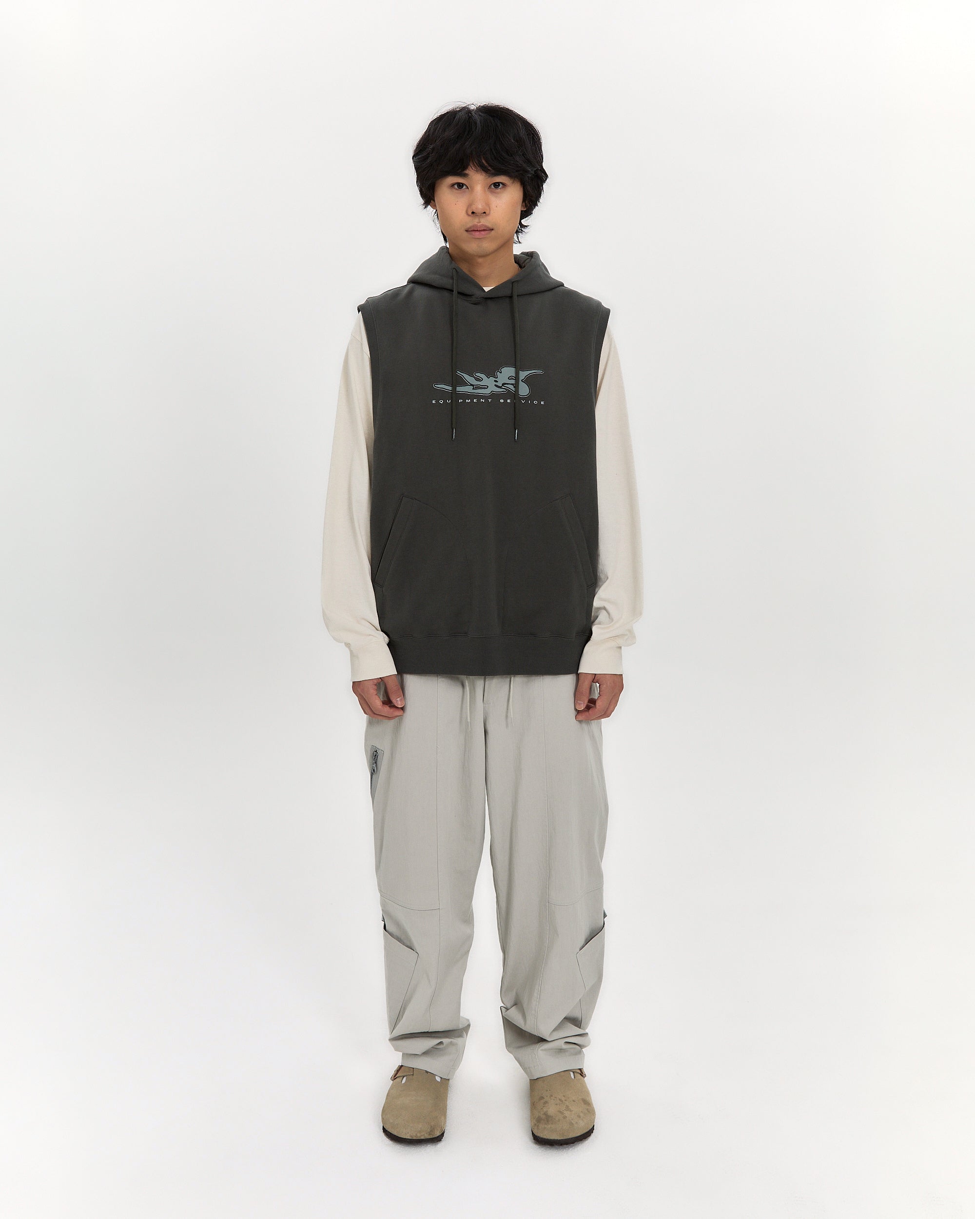 yeseyesee - Y.E.S Hooded Vest (Khaki) product image 7 | TRAB K-Fashion Australia
