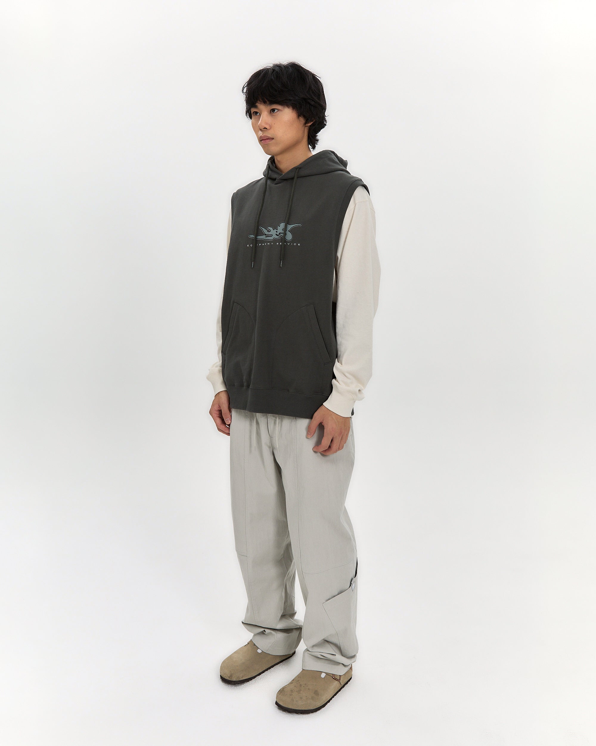 yeseyesee - Y.E.S Hooded Vest (Khaki) product image 8 | TRAB K-Fashion Australia