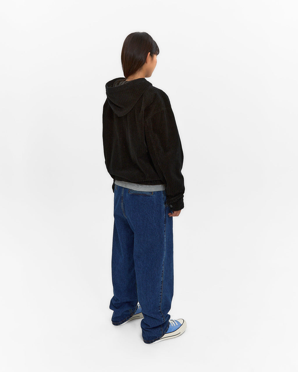 yeseyesee - Corduroy Hooded Zip Jacket (Black) product image 10 | TRAB K-Fashion Australia