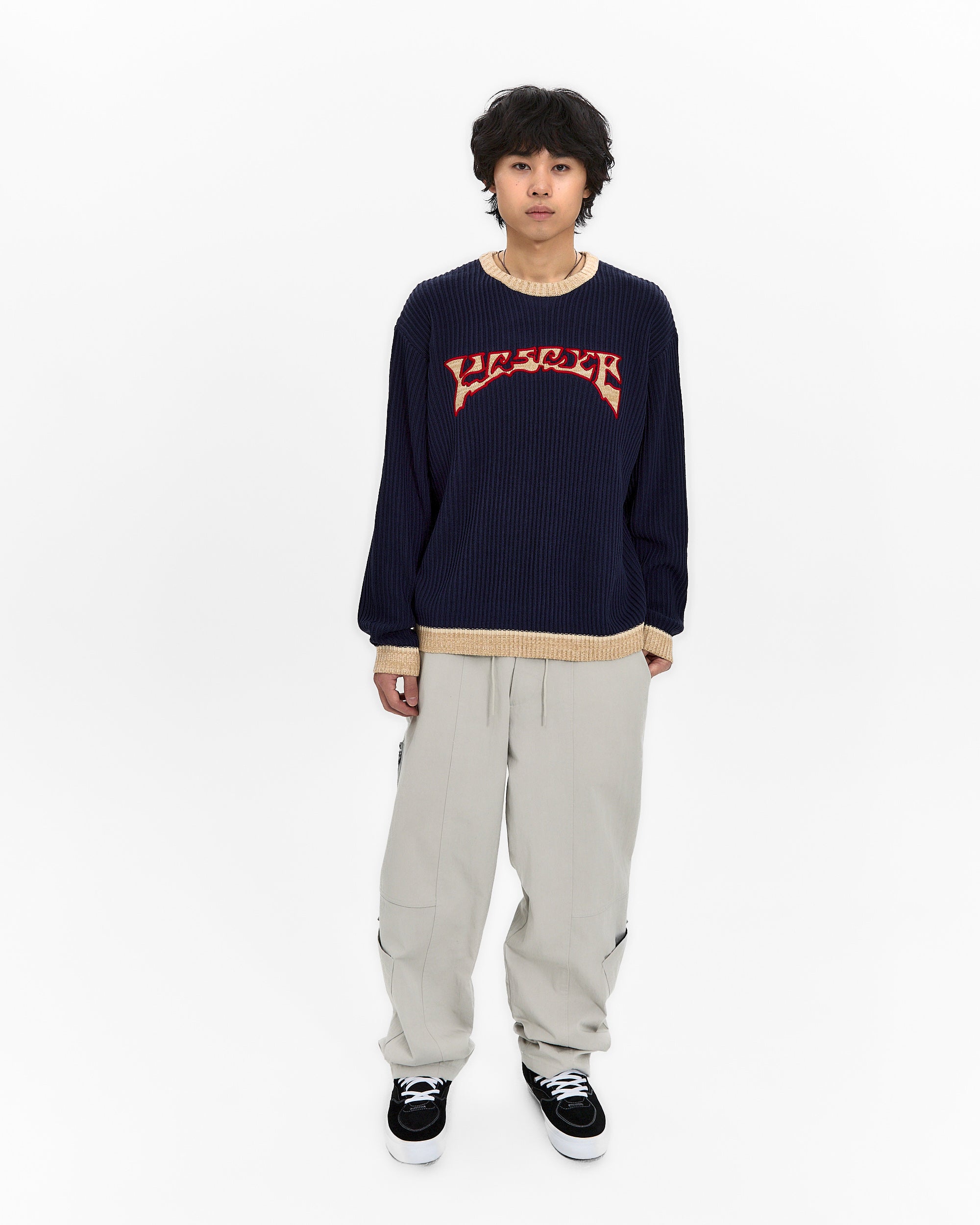 yeseyesee - Logo Applique Knit Pullover (Navy) product image 7 | TRAB K-Fashion Australia