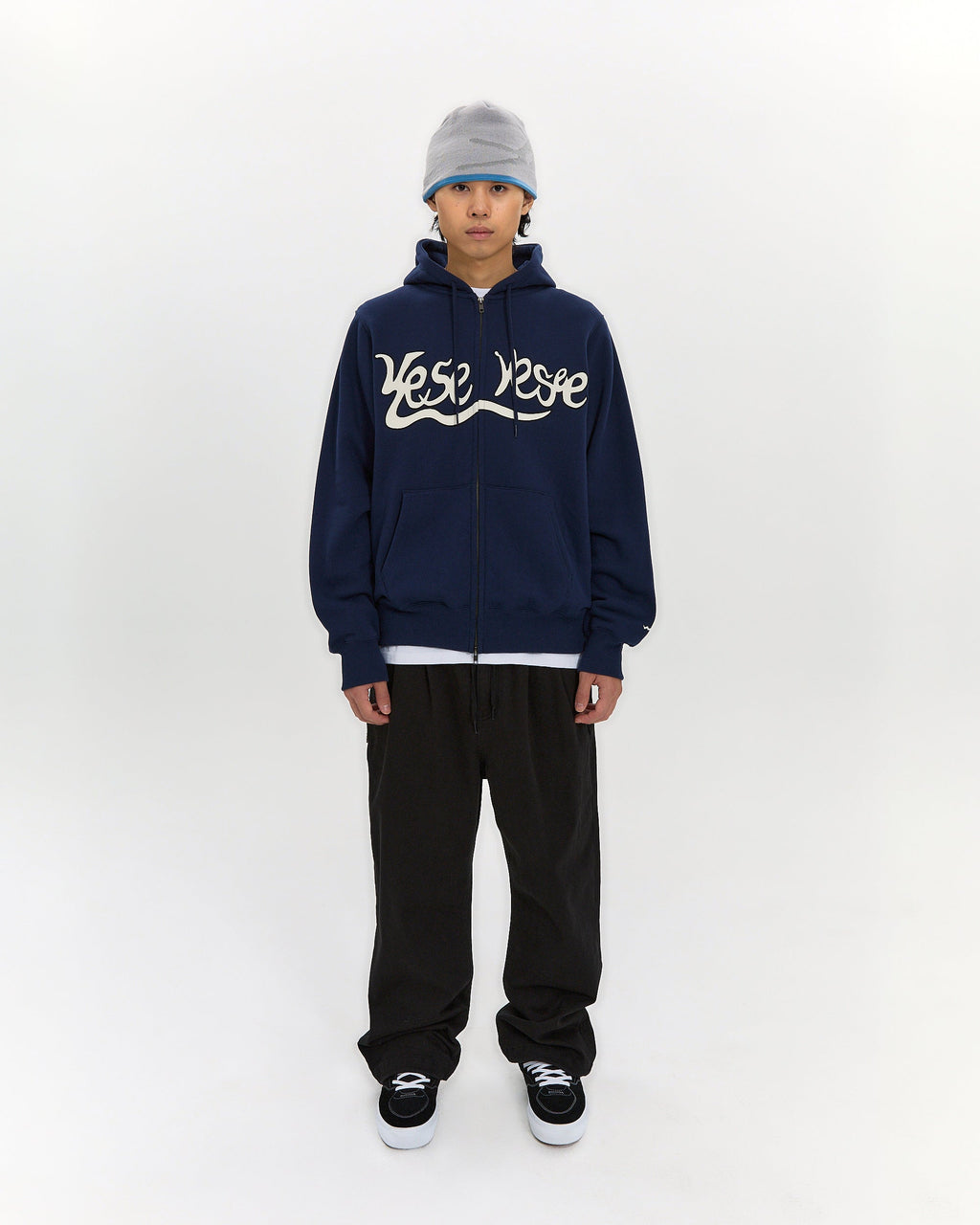 yeseyesee - Y.E.S Snail Logo Zip-Up Hoodie (Navy) product image 10 | TRAB K-Fashion Australia