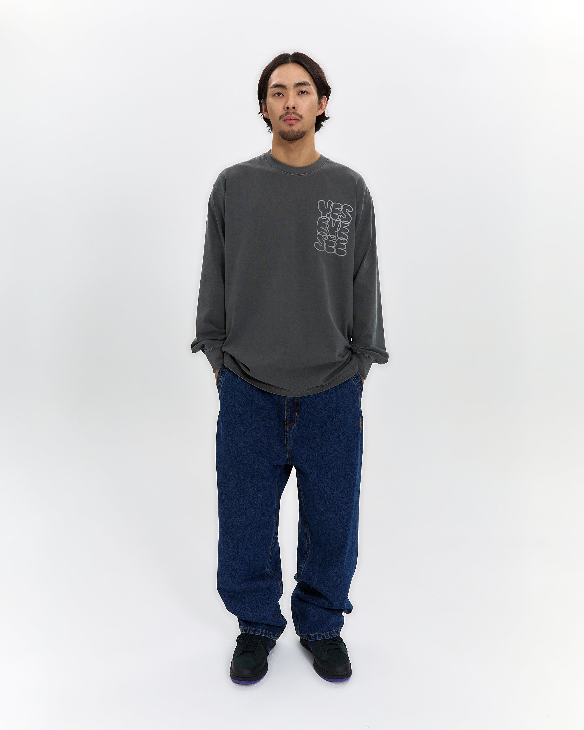 yeseyesee - C-Logo Pigment L/S (Charcoal) product image 7 | TRAB K-Fashion Australia